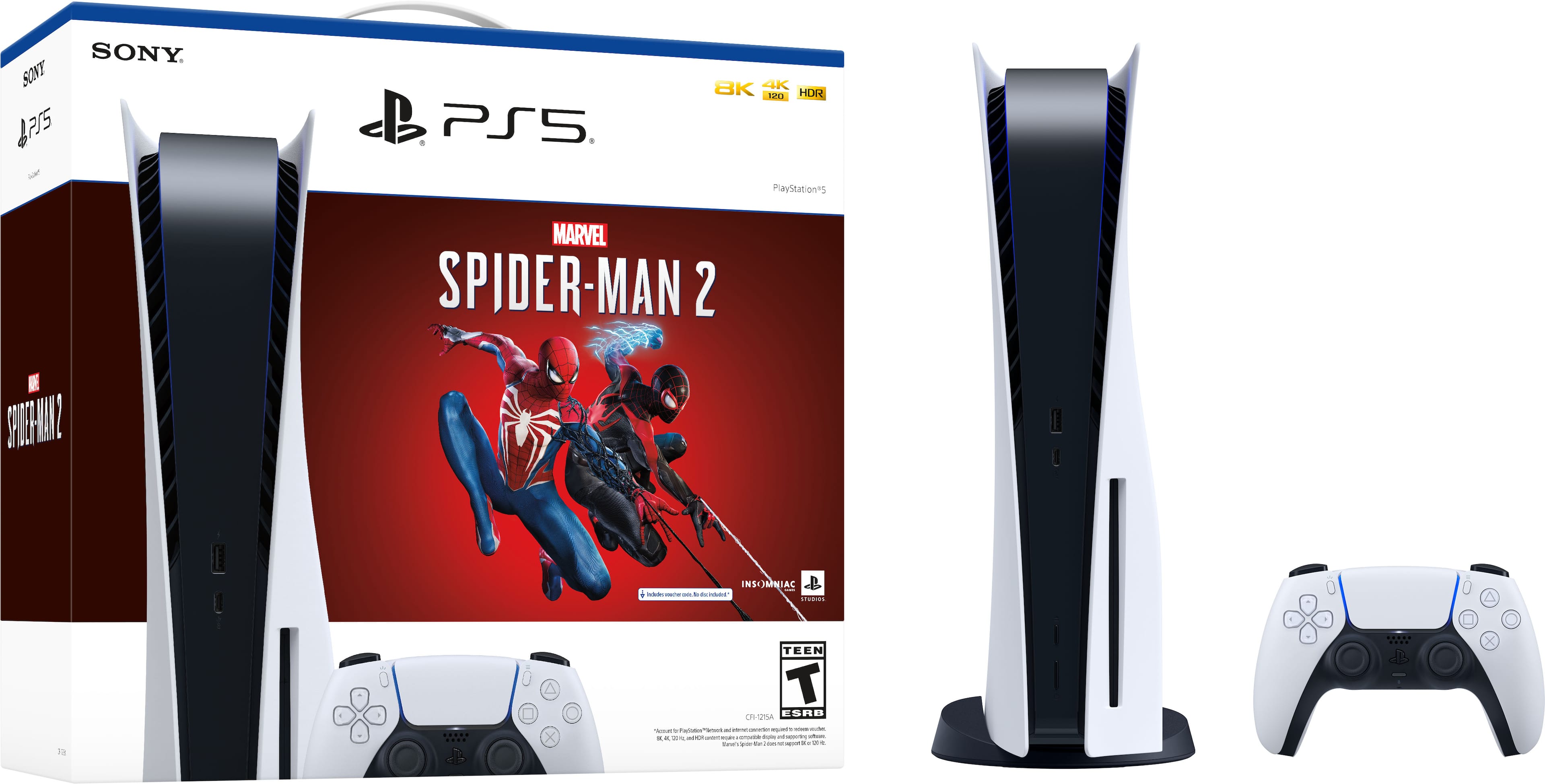 PlayStation 5 Console – Marvel’s Spider-Man 2 Bundle (Full Game Download Included) - PlayStation 5 - Front_Zoom