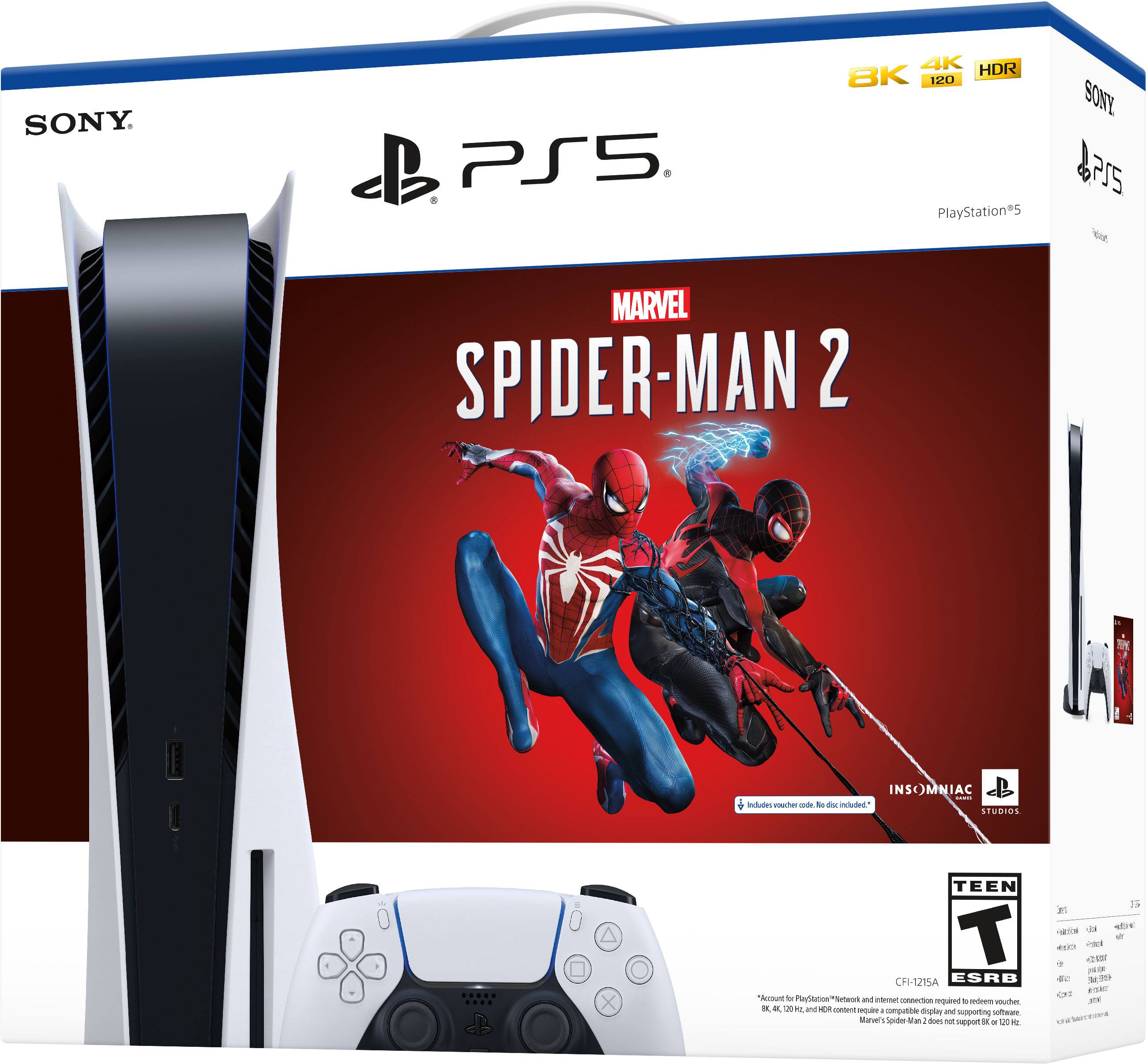Alt View 13. Sony - PlayStation 5 Console – Marvel’s Spider-Man 2 Bundle (Full Game Download Included) - White.