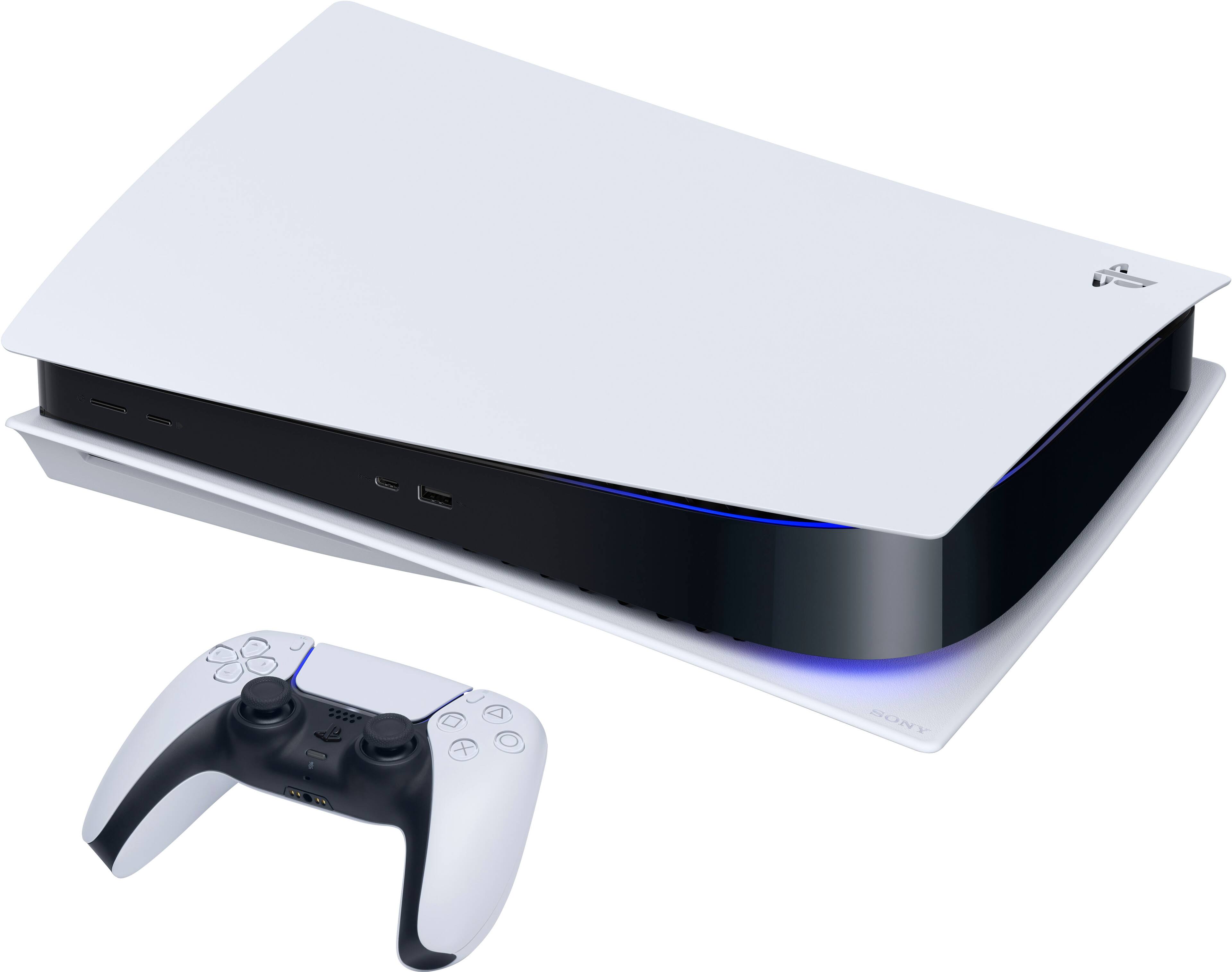 Left. Sony - PlayStation 5 Console – Marvel’s Spider-Man 2 Bundle (Full Game Download Included) - White.