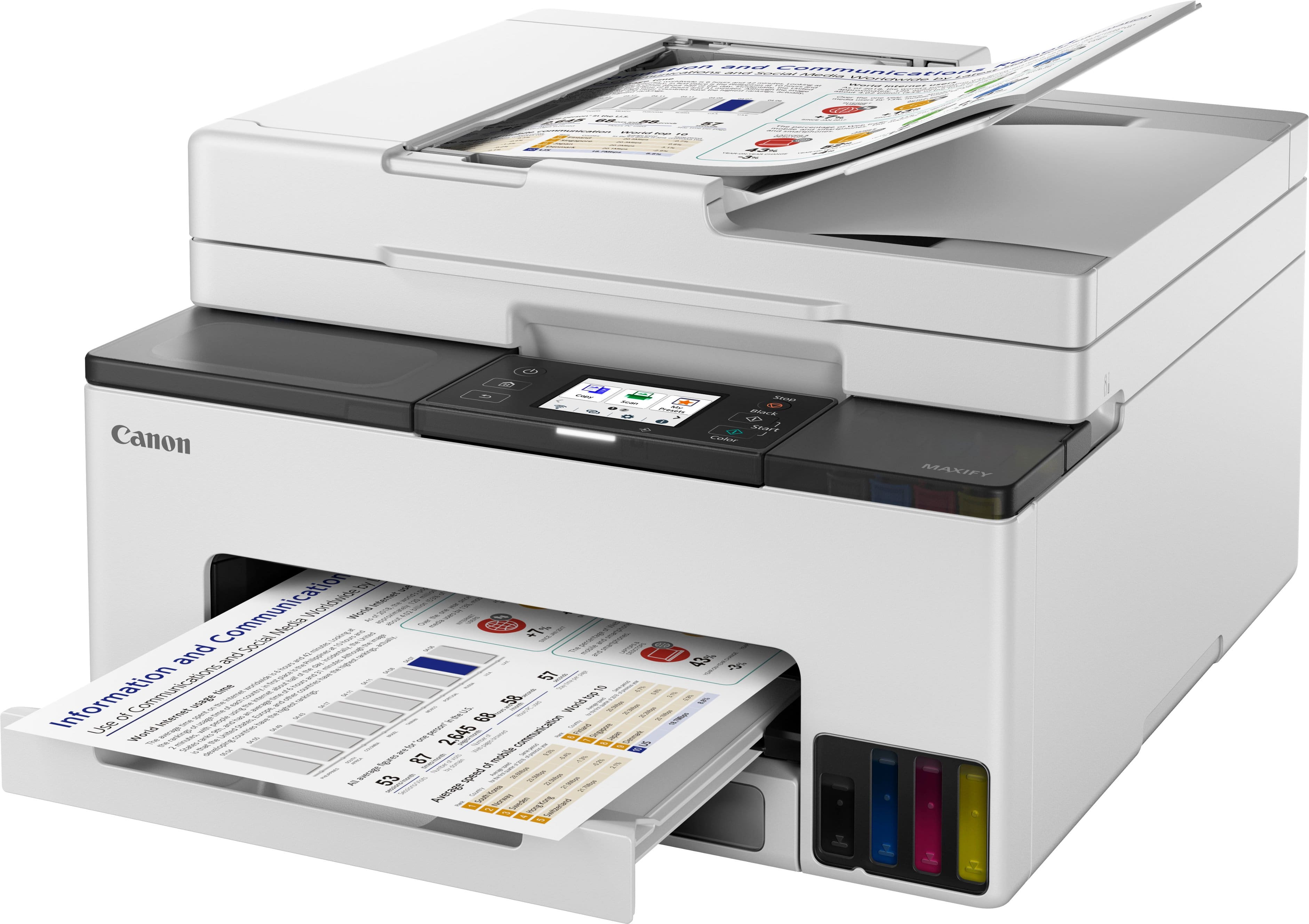 Angle. Canon - MAXIFY GX2020 MegaTank Wireless All-In-One SuperTank Inkjet Printer - White.