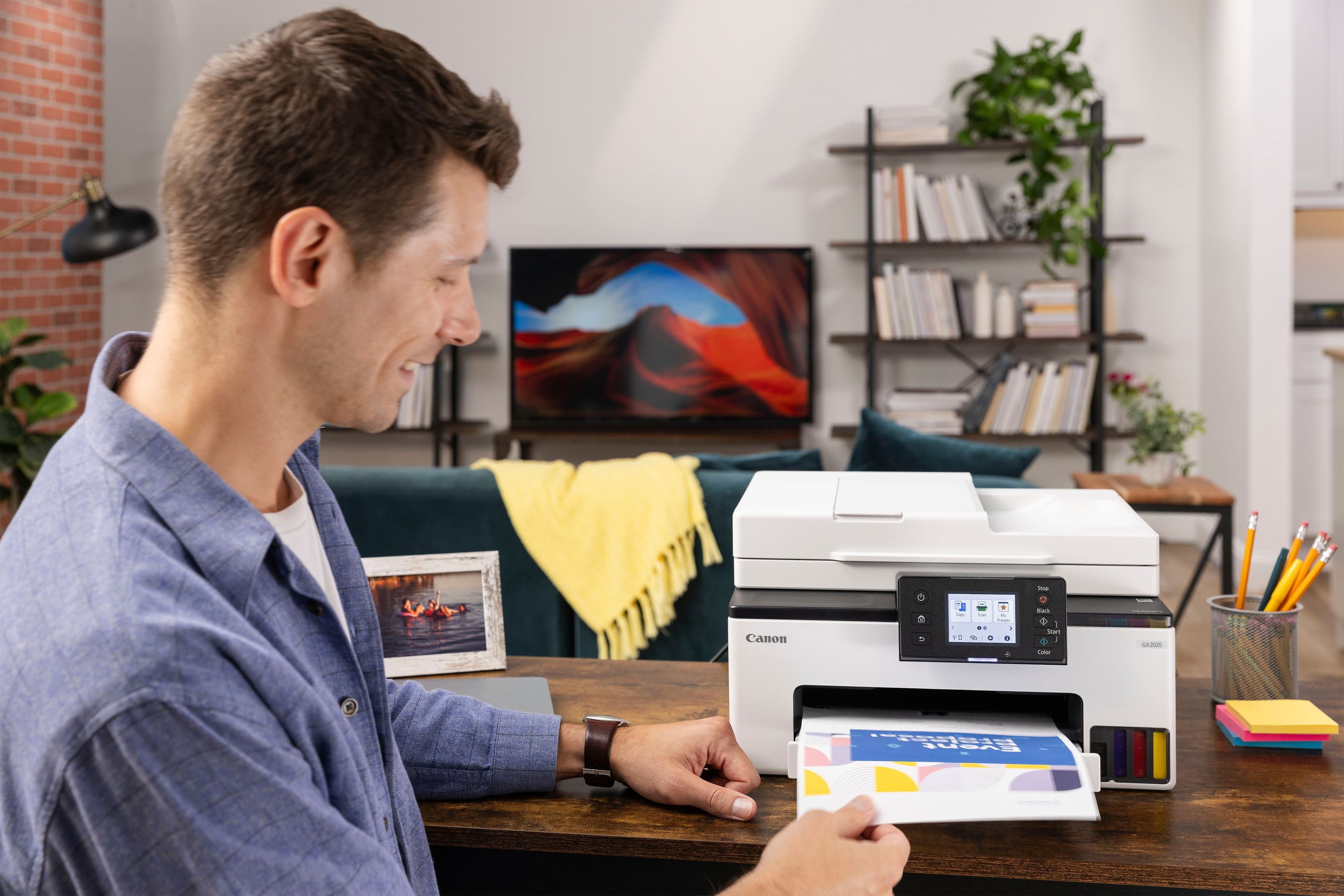 Alt View 16. Canon - MAXIFY GX2020 MegaTank Wireless All-In-One SuperTank Inkjet Printer - White.