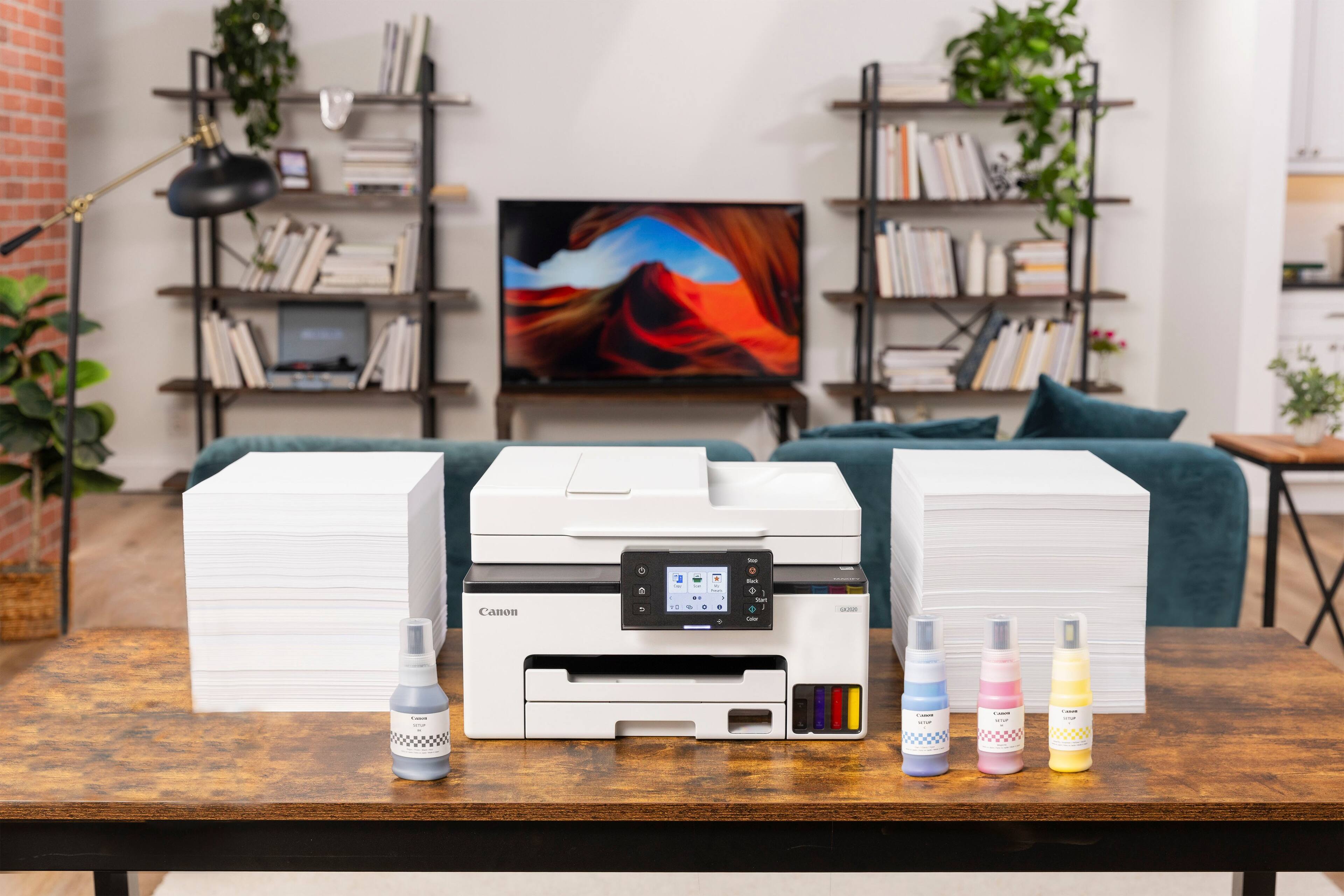 Alt View 19. Canon - MAXIFY GX2020 MegaTank Wireless All-In-One SuperTank Inkjet Printer - White.