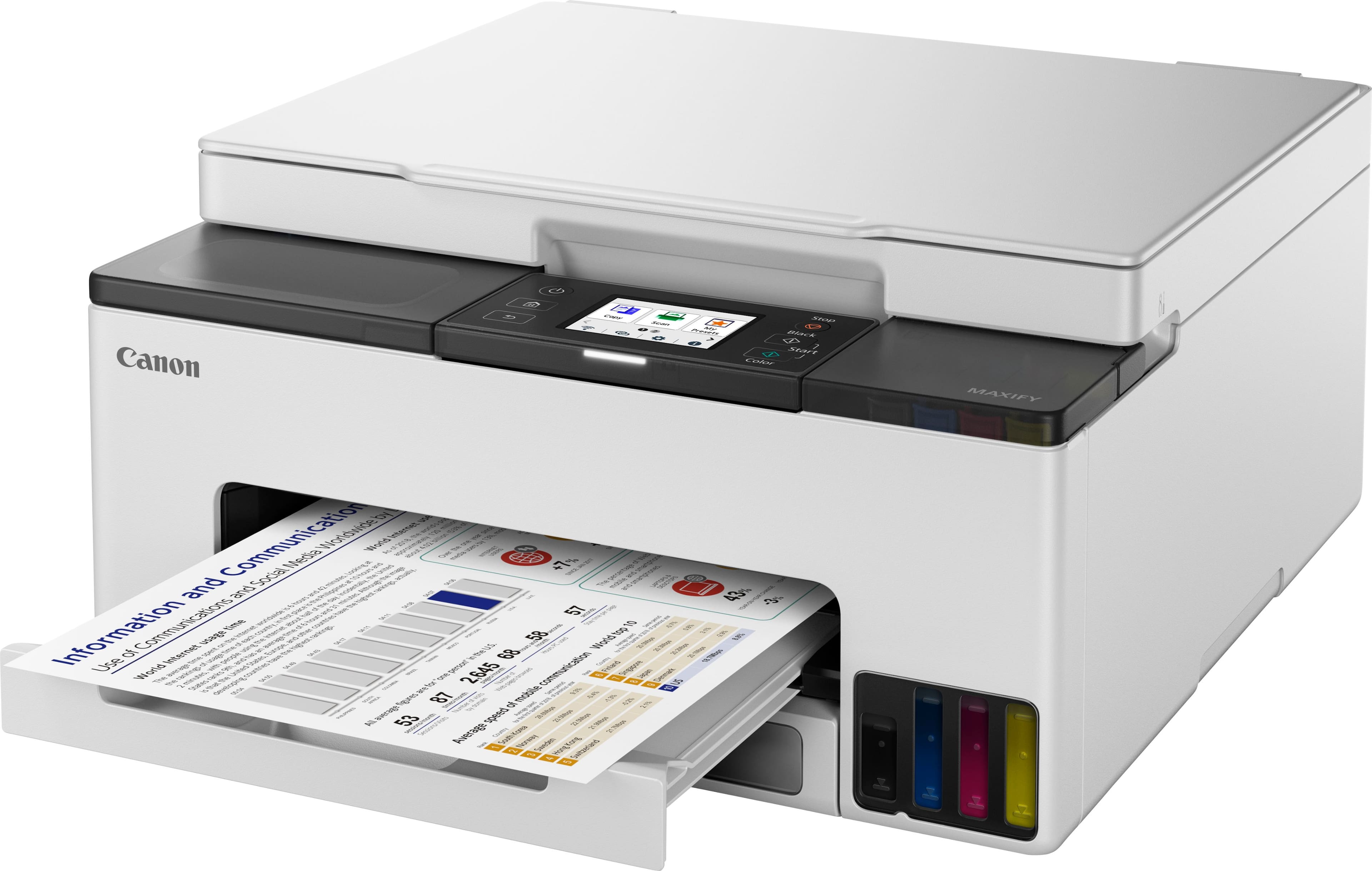 Angle. Canon - MAXIFY GX1020 MegaTank Wireless All-In-One SuperTank Inkjet Printer - White.