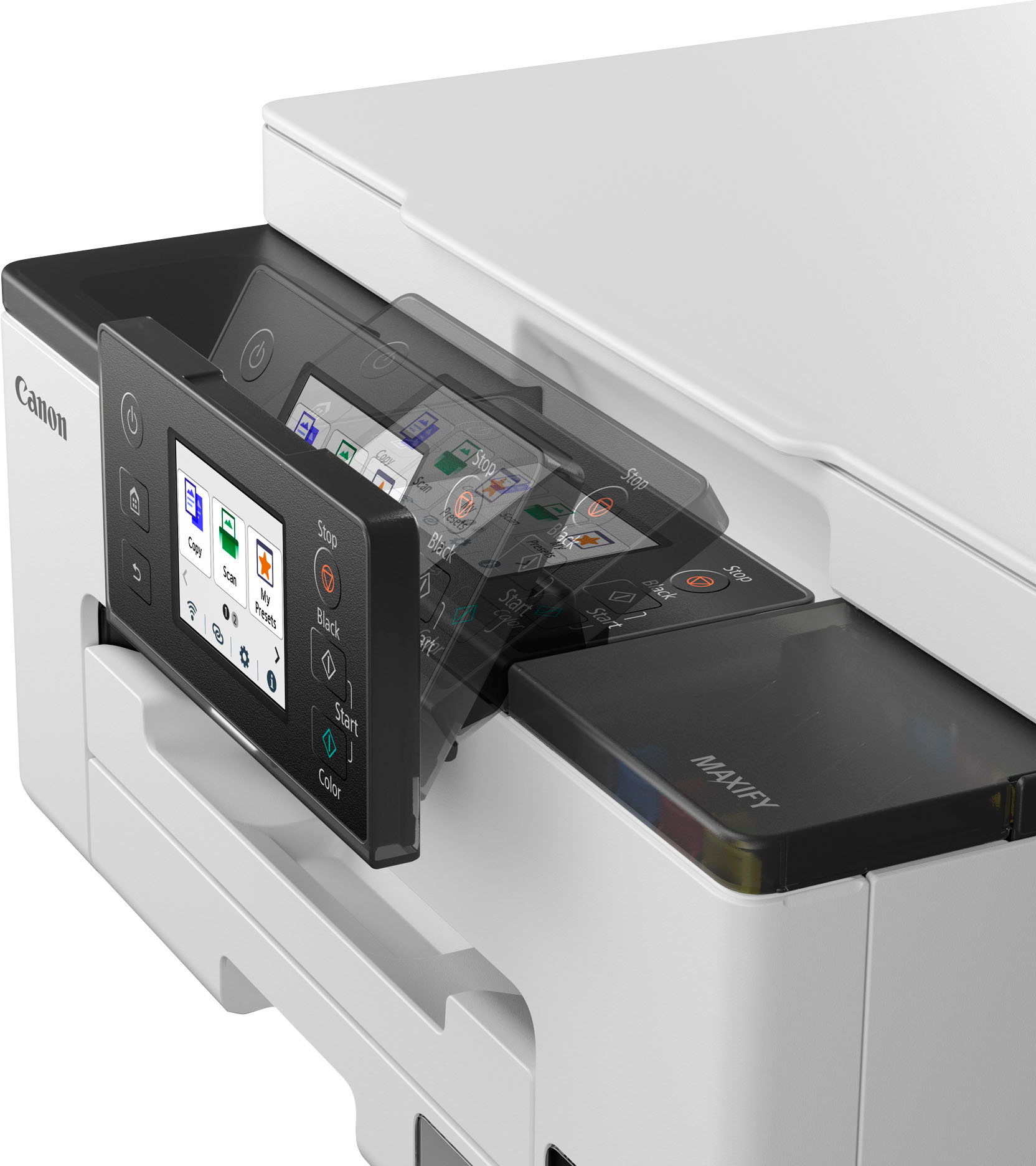 Alt View 1. Canon - MAXIFY GX1020 MegaTank Wireless All-In-One SuperTank Inkjet Printer - White.