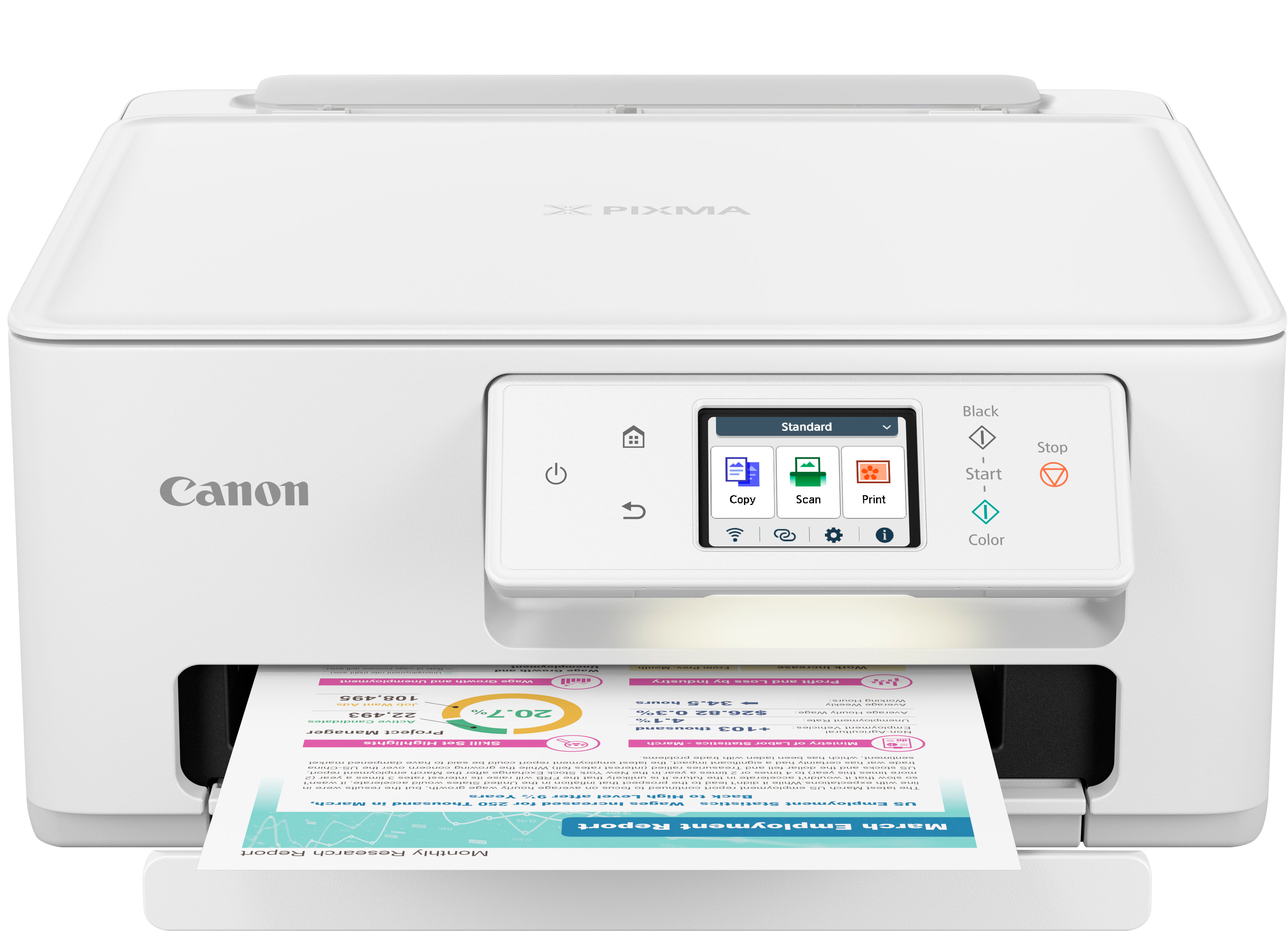 Angle View: Canon - PIXMA TS7720 Wireless All-In-One Inkjet Printer - White