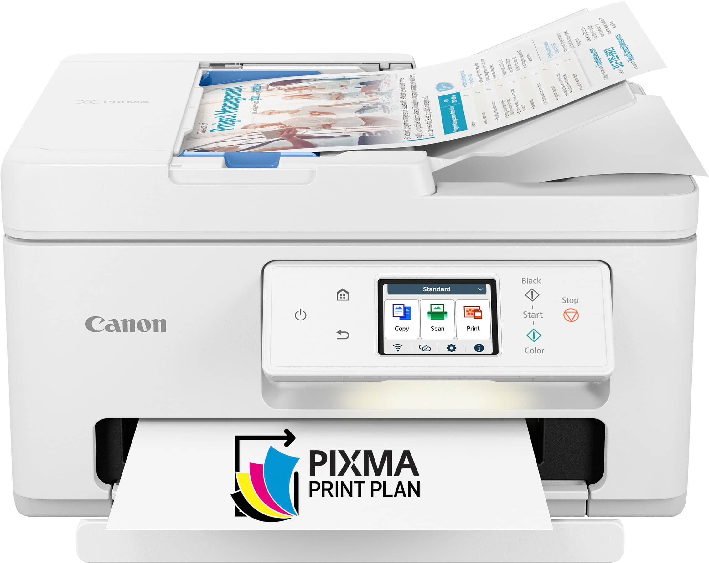 Front. Canon - PIXMA TR7820 Wireless All-In-One Inkjet Printer - White.