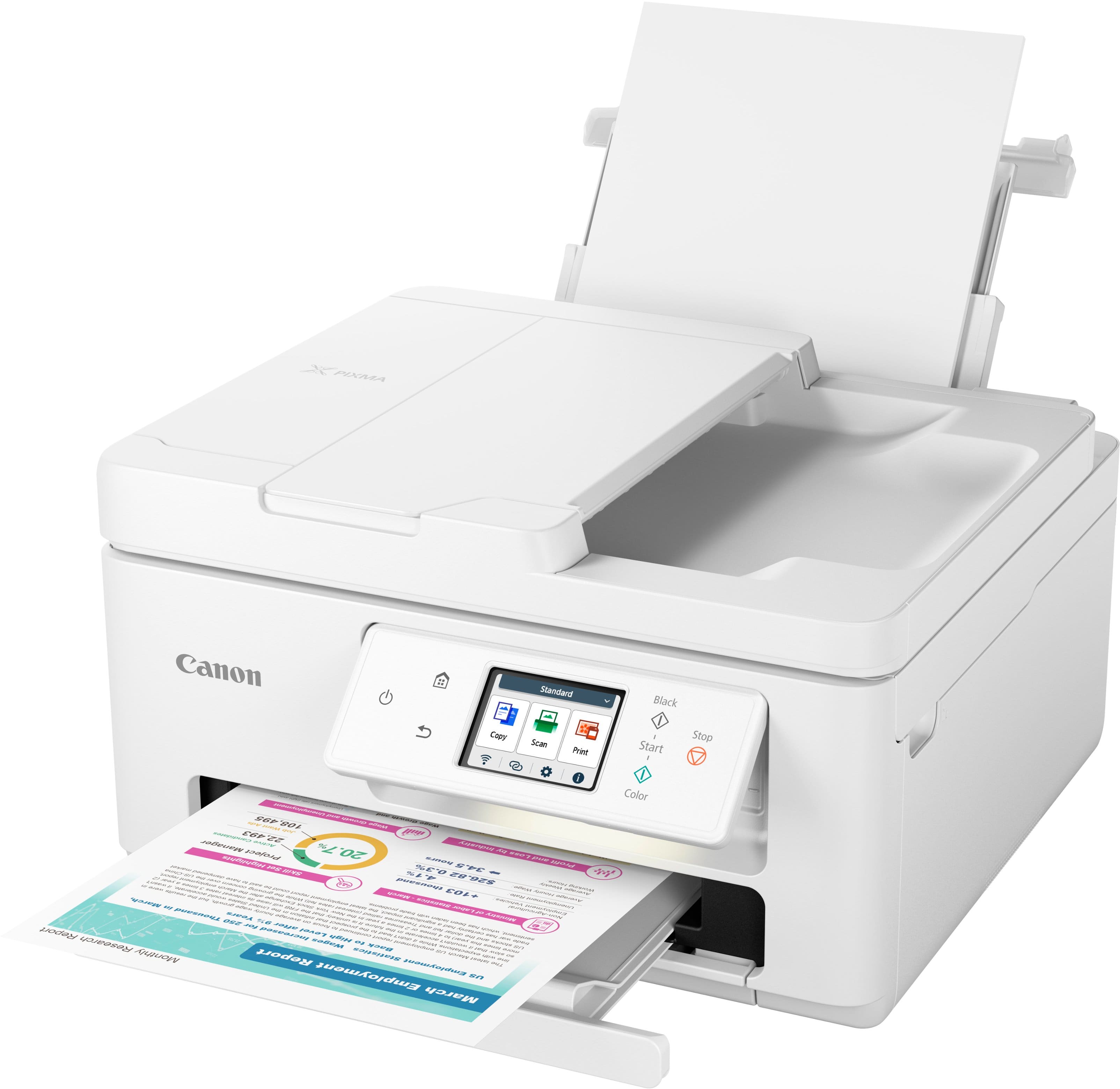 Alt View 1. Canon - PIXMA TR7820 Wireless All-In-One Inkjet Printer - White.