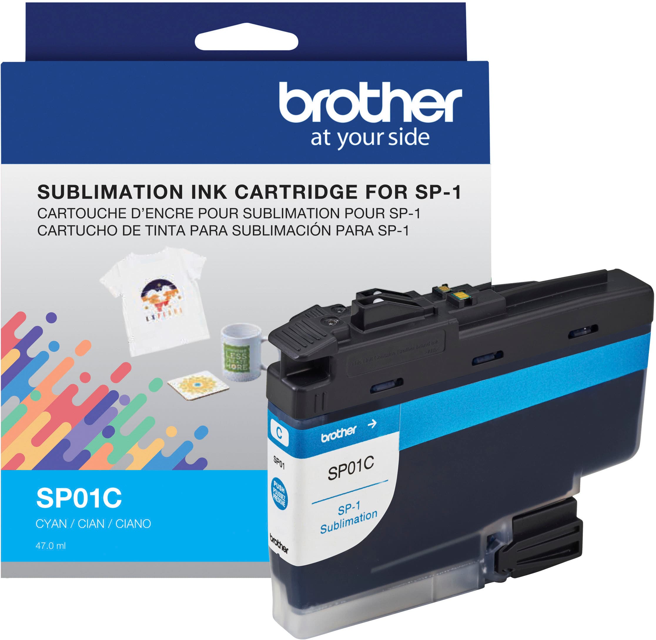 Front. Brother - SP01CS Standard Capacity Ink Cartridge - Cyan.