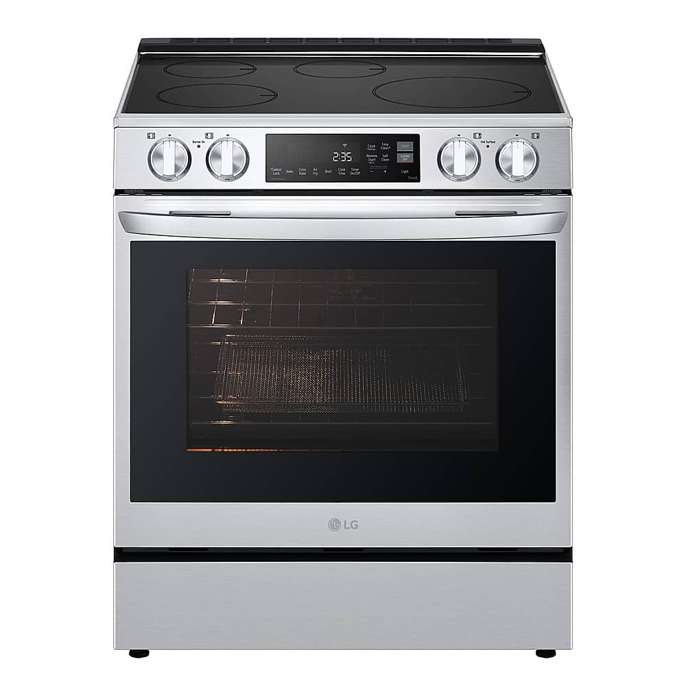 Front. LG - 6.3 Cu. Ft. Freestanding Electric Induction True Convection Range with EasyClean and Air Fry - PrintProof Stainless Steel.
