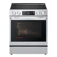 LG - 6.3 Cu. Ft. Smart Freestanding Electric Induction True Convection Range with EasyClean and Air Fry - Stainless Steel - Front_Zoom