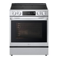LG - 6.3 Cu. Ft. Freestanding Electric Induction True Convection Range with EasyClean and Air Fry - Stainless Steel - Front_Zoom