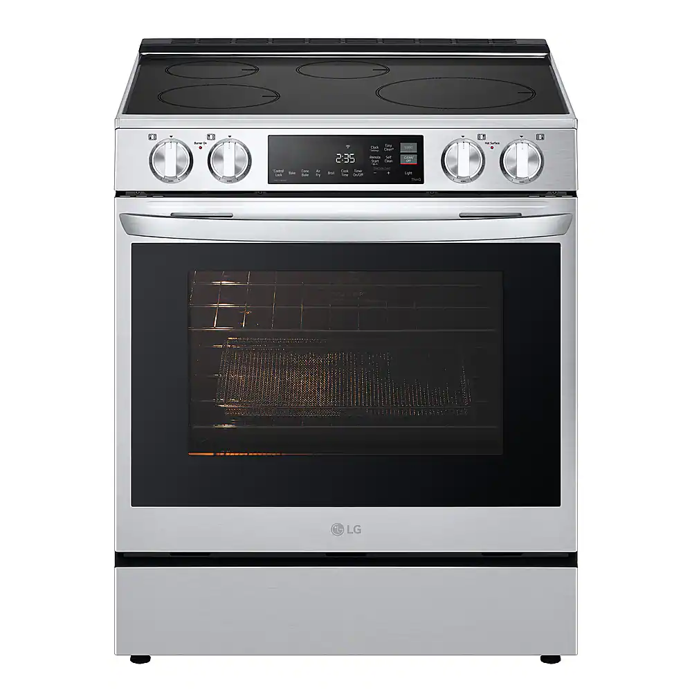 Front. LG - 6.3 Cu. Ft. Freestanding Electric Induction True Convection Range with EasyClean and Air Fry - PrintProof Stainless Steel.