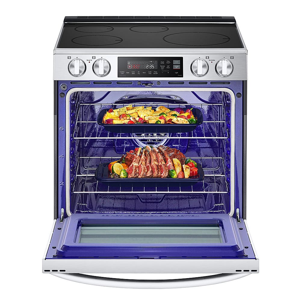 Alt View 13. LG - 6.3 Cu. Ft. Freestanding Electric Induction True Convection Range with EasyClean and Air Fry - PrintProof Stainless Steel.