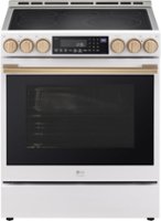 LG - STUDIO 6.3 Cu. Ft. Smart Slide-In Electric True Convection Range with EasyClean and Air Sous Vide - Essence White - Front_Zoom