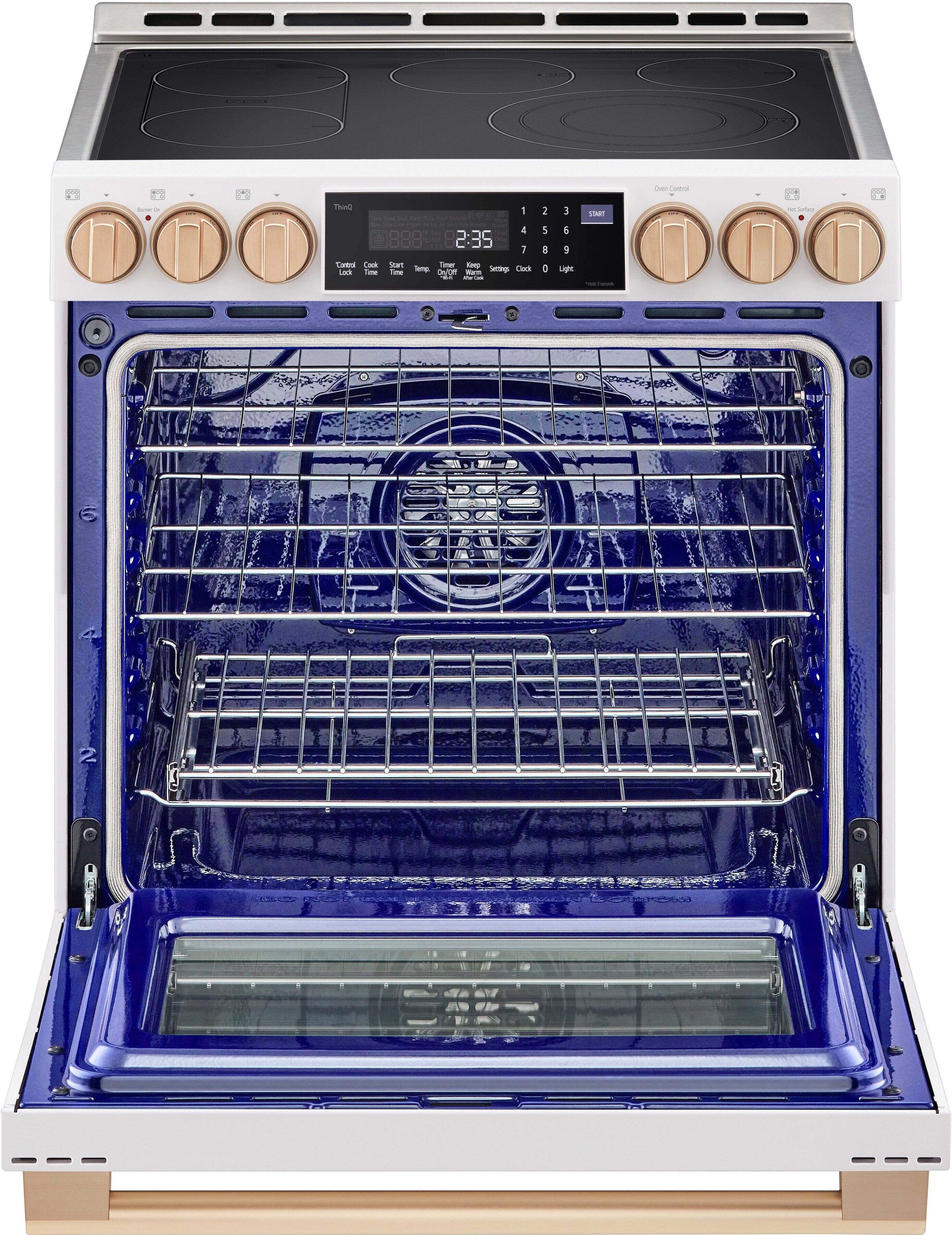 Alt View 11. LG - STUDIO 6.3 Cu. Ft. Smart Slide-In Electric True Convection Range with EasyClean and Air Sous Vide - Essence White.