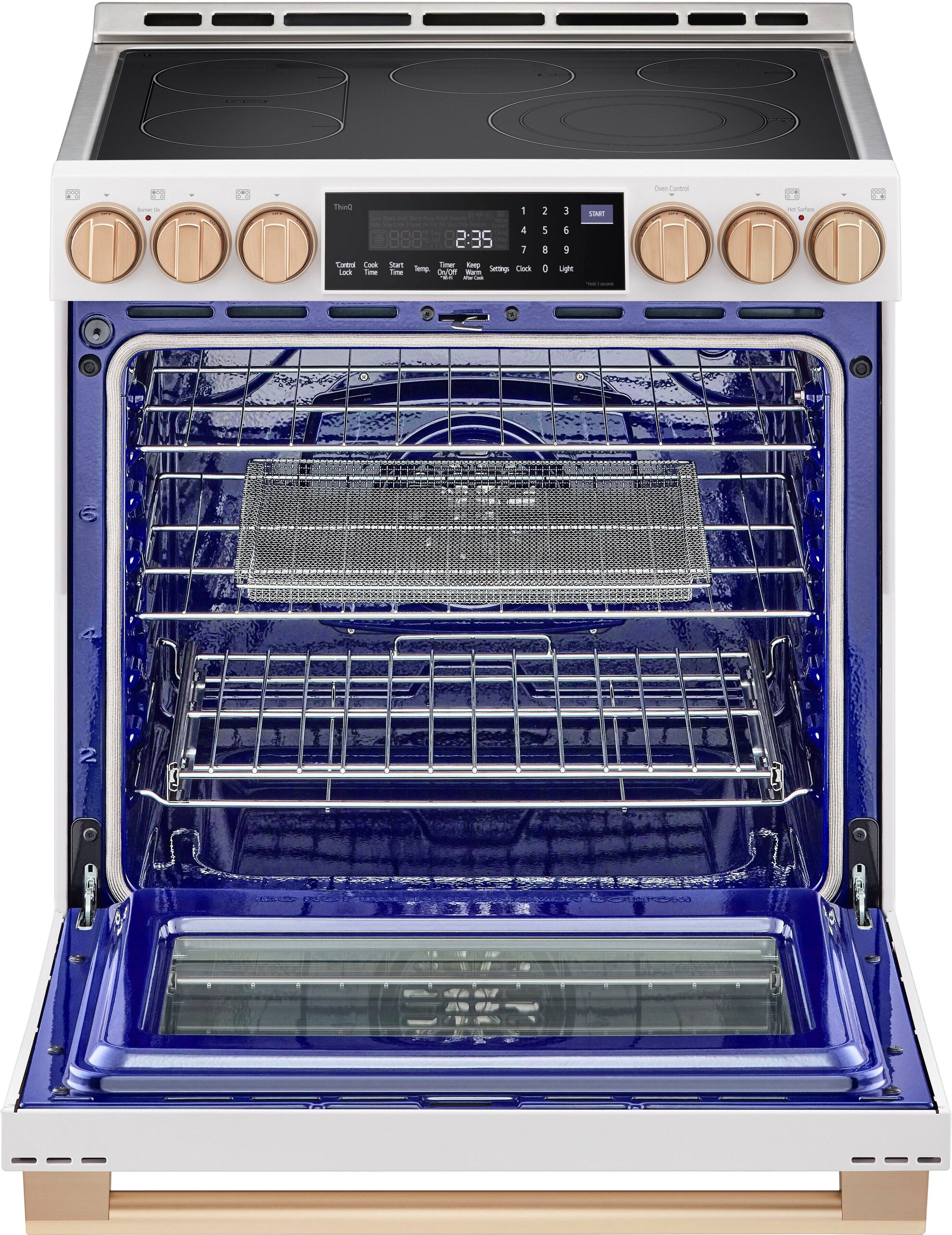 Alt View 12. LG - STUDIO 6.3 Cu. Ft. Smart Slide-In Electric True Convection Range with EasyClean and Air Sous Vide - Essence White.