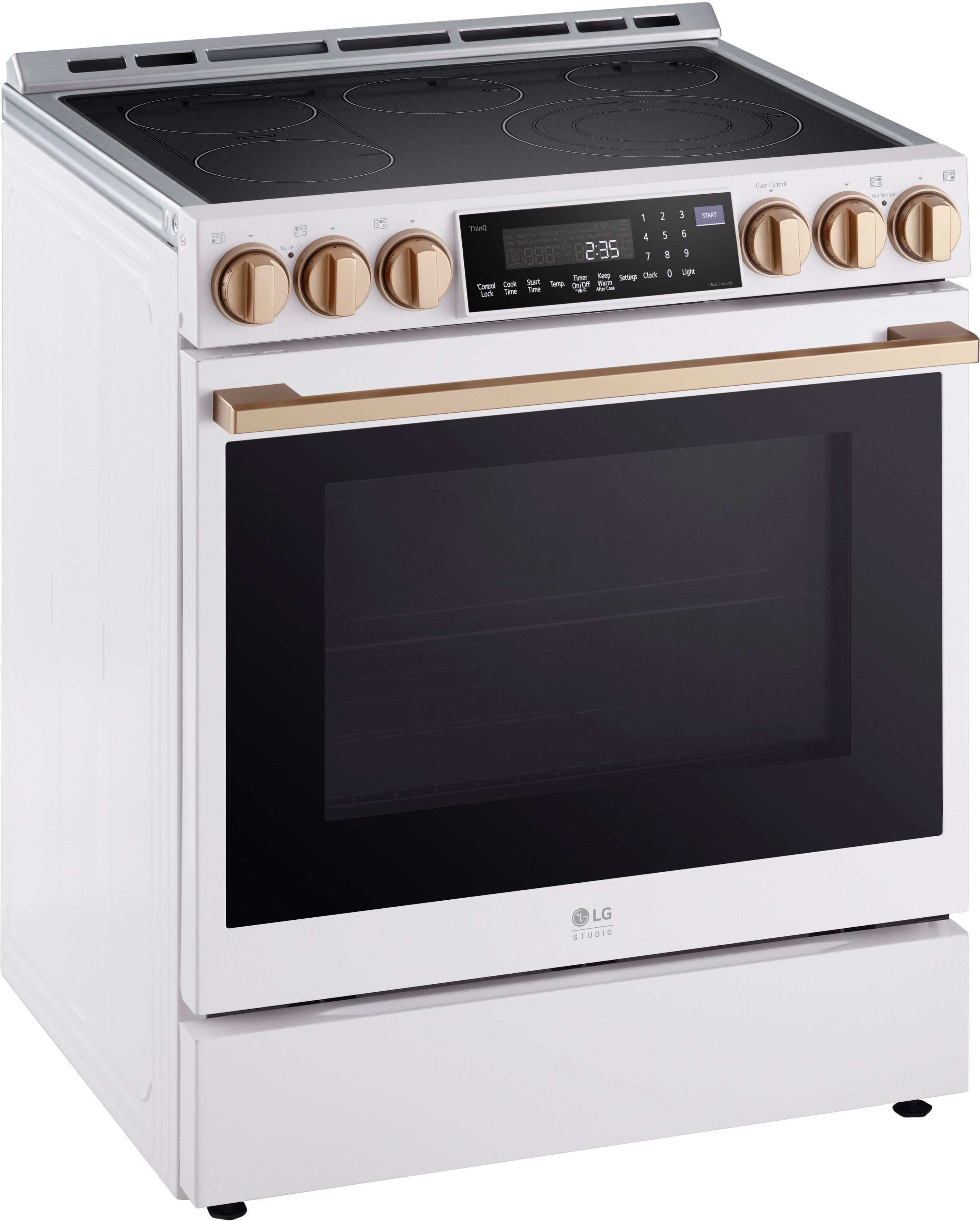 Alt View 13. LG - STUDIO 6.3 Cu. Ft. Smart Slide-In Electric True Convection Range with EasyClean and Air Sous Vide - Essence White.