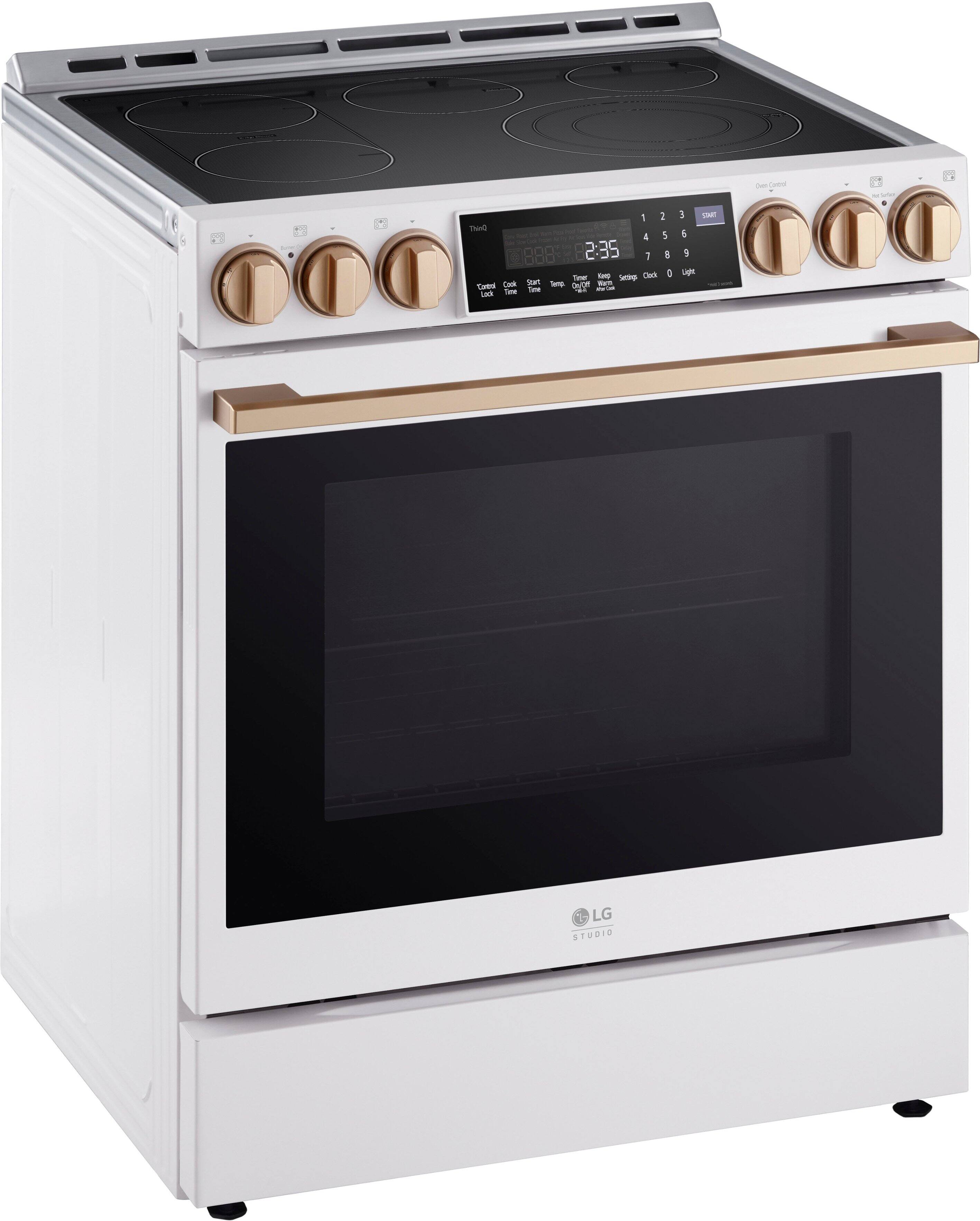 Alt View 13. LG - STUDIO 6.3 Cu. Ft. Smart Slide-In Electric True Convection Range with EasyClean and Air Sous Vide - Essence White.