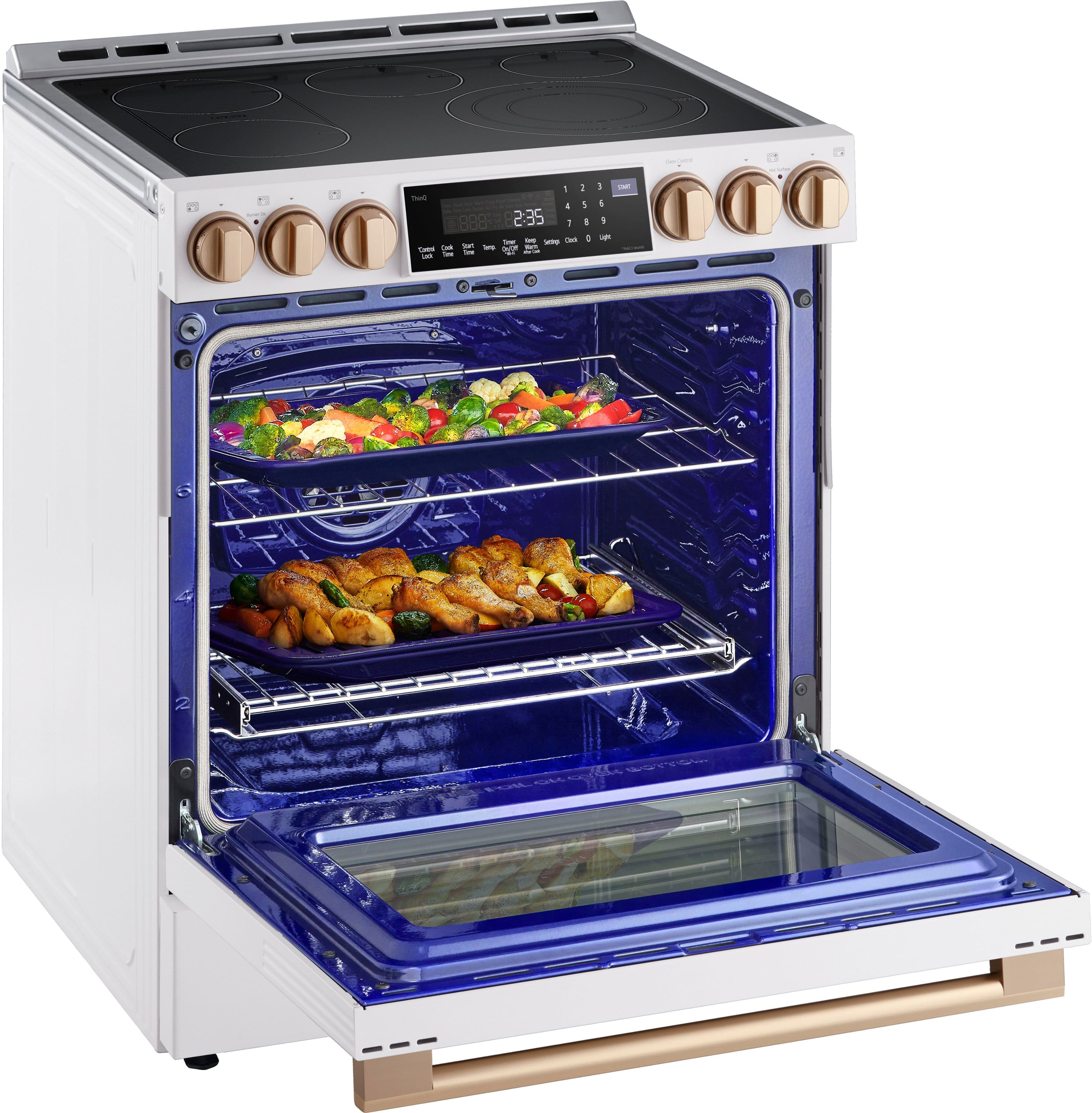 Alt View 14. LG - STUDIO 6.3 Cu. Ft. Smart Slide-In Electric True Convection Range with EasyClean and Air Sous Vide - Essence White.