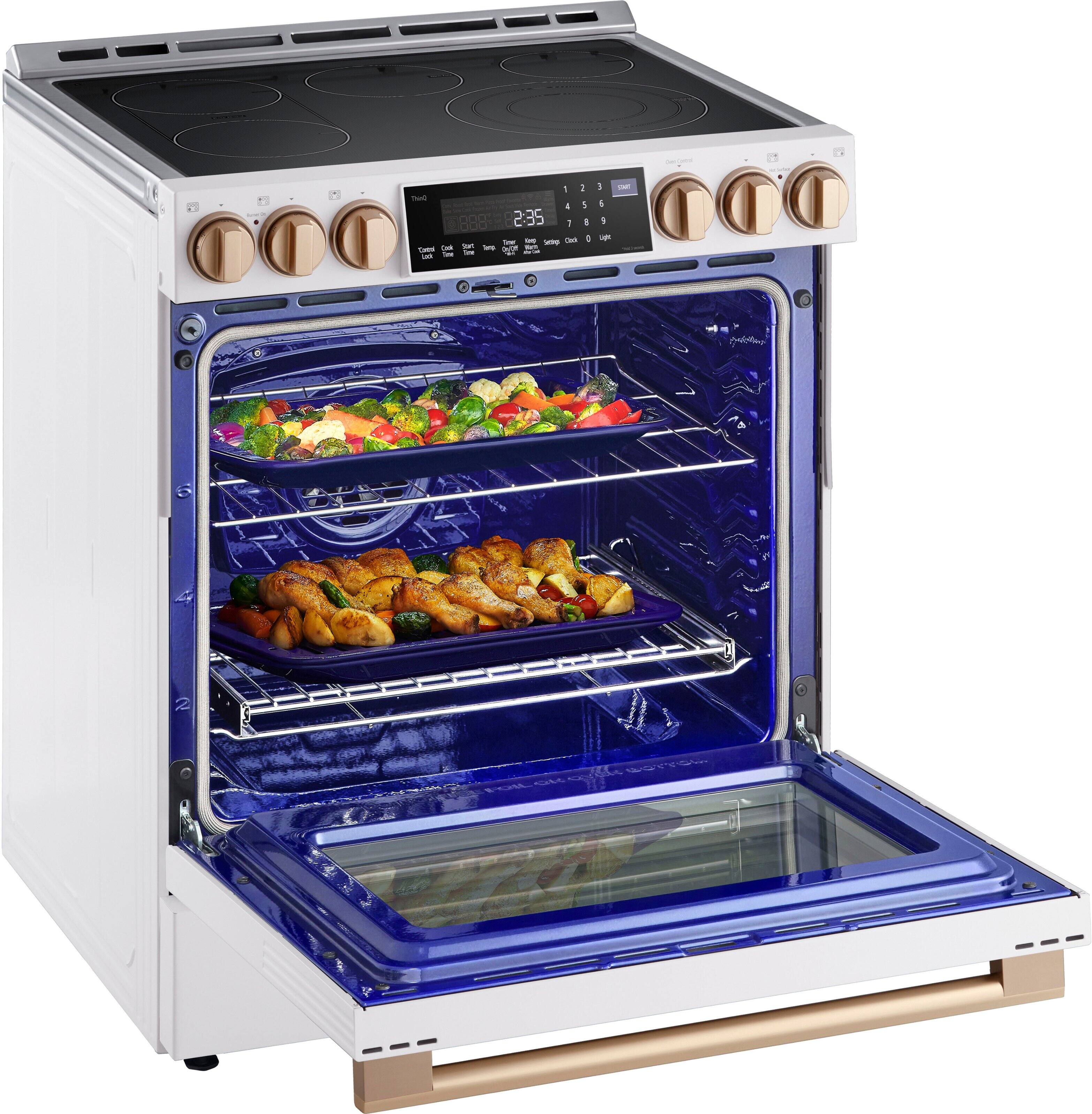 Alt View 14. LG - STUDIO 6.3 Cu. Ft. Smart Slide-In Electric True Convection Range with EasyClean and Air Sous Vide - Essence White.