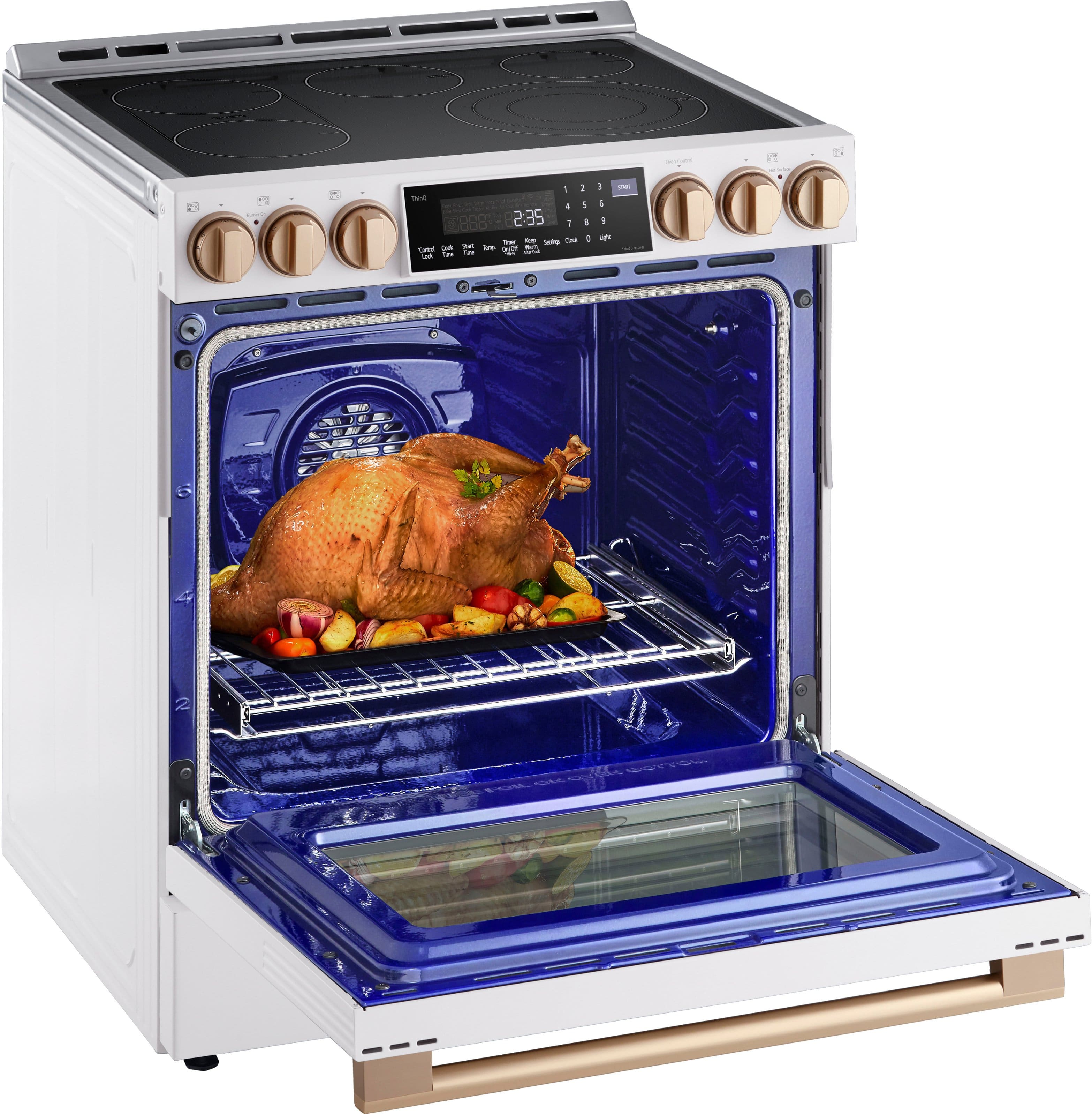 Alt View 15. LG - STUDIO 6.3 Cu. Ft. Smart Slide-In Electric True Convection Range with EasyClean and Air Sous Vide - Essence White.