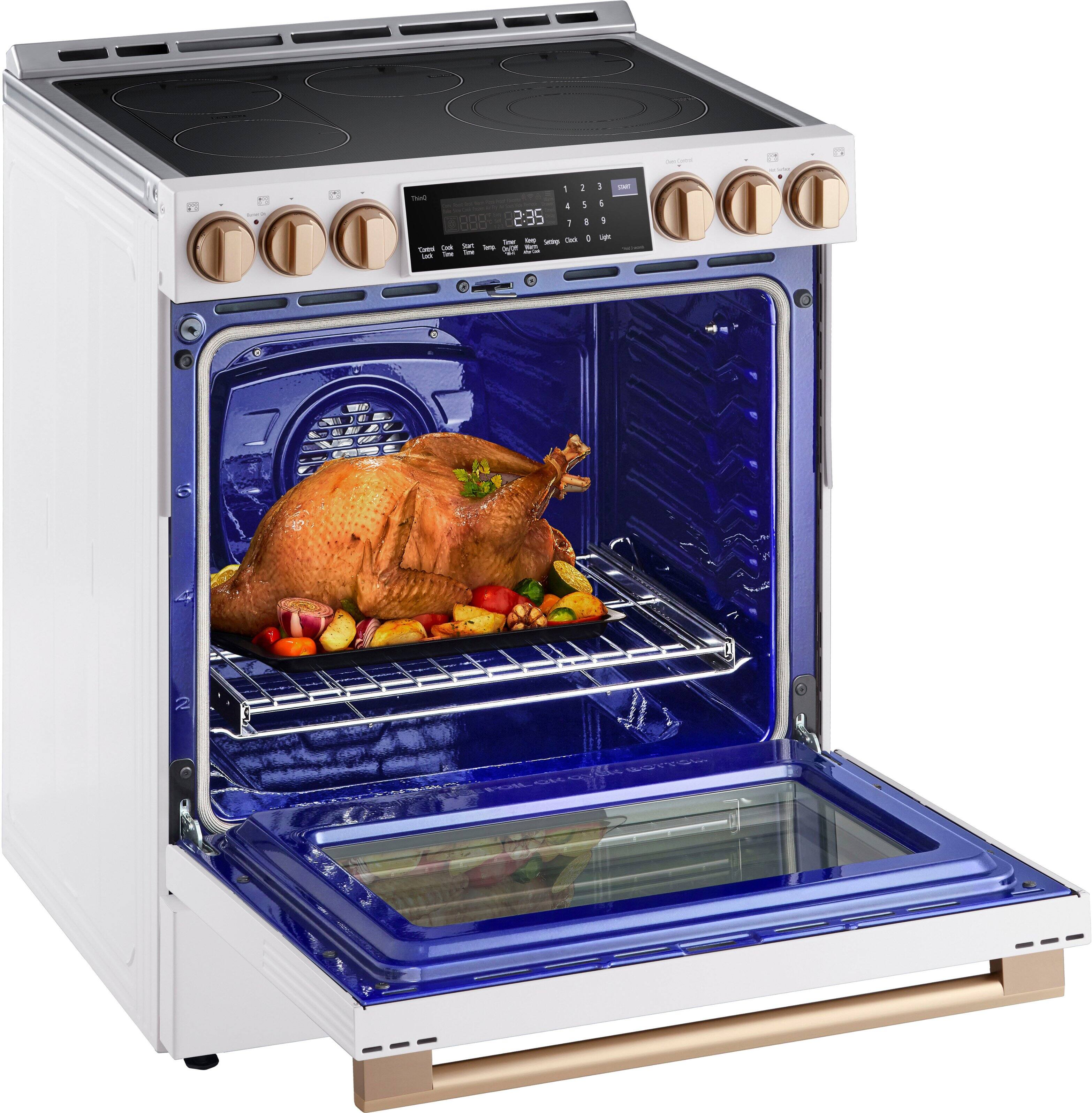 Alt View 15. LG - STUDIO 6.3 Cu. Ft. Smart Slide-In Electric True Convection Range with EasyClean and Air Sous Vide - Essence White.