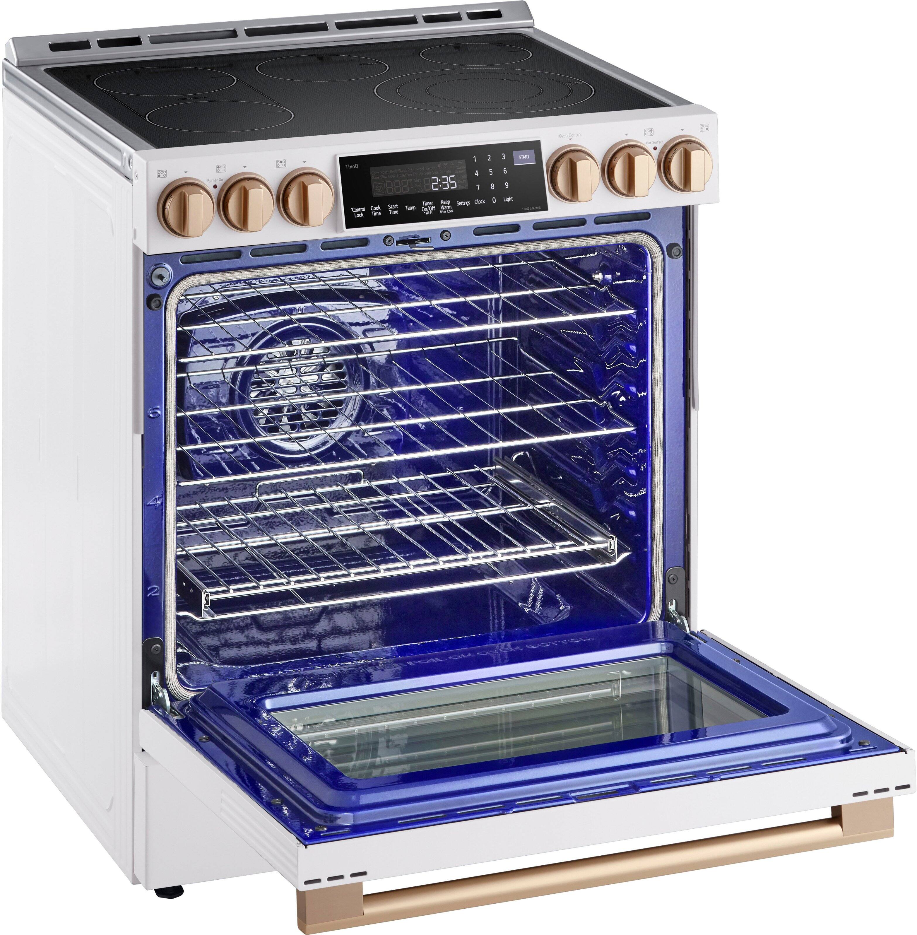 Alt View 16. LG - STUDIO 6.3 Cu. Ft. Smart Slide-In Electric True Convection Range with EasyClean and Air Sous Vide - Essence White.