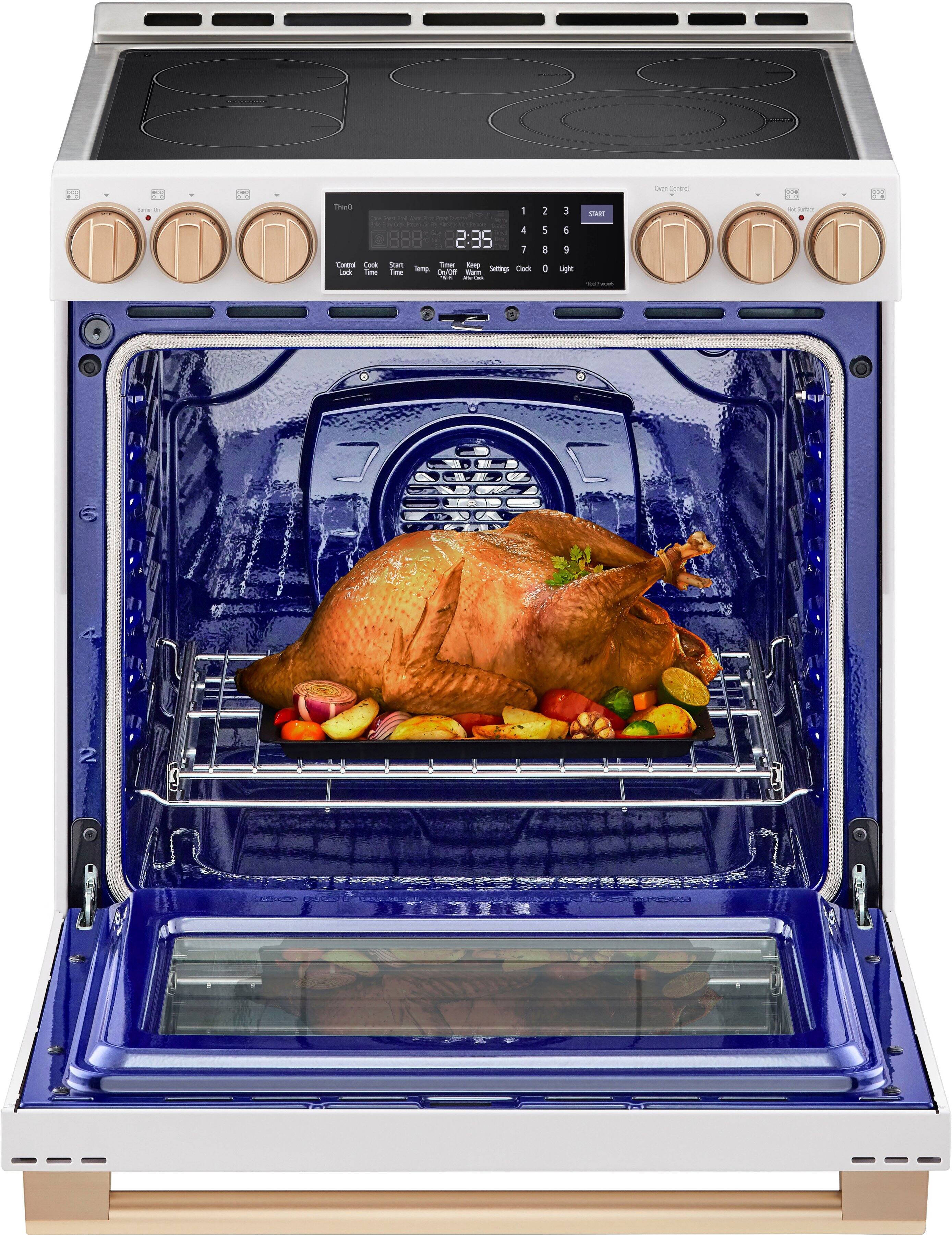 Alt View 2. LG - STUDIO 6.3 Cu. Ft. Smart Slide-In Electric True Convection Range with EasyClean and Air Sous Vide - Essence White.