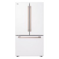 LG - STUDIO 26.5 Cu. Ft. Counter-Depth MAX French Door Smart Refrigerator with Internal Water Dispenser - Essence White - Front_Zoom