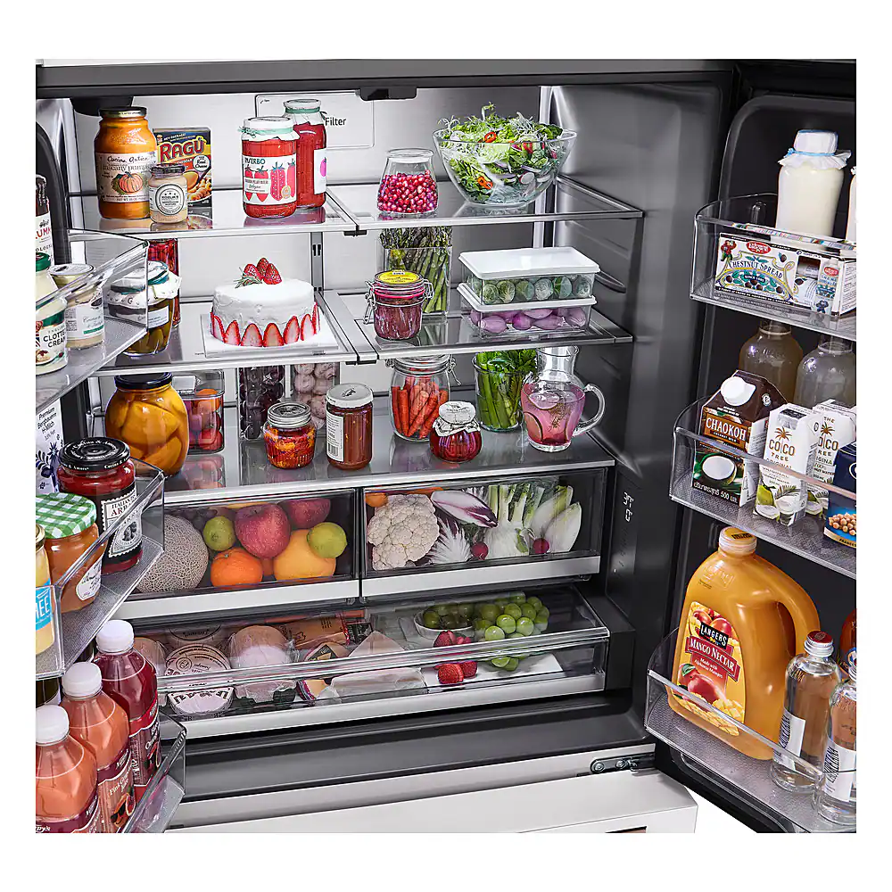 Alt View 14. LG - STUDIO Counter-Depth MAX 26.5 Cu. Ft. French Door Smart Refrigerator with Internal Water Dispenser - Essence White.