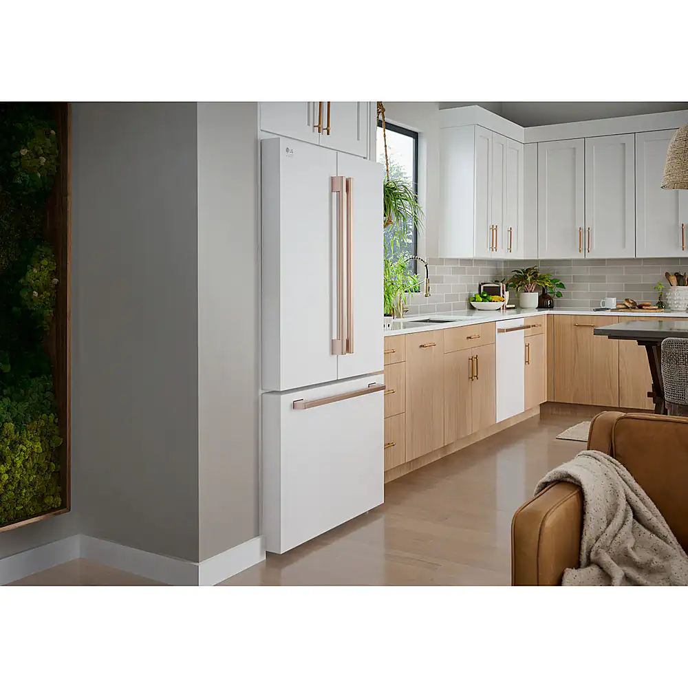 Alt View 30. LG - STUDIO Counter-Depth MAX 26.5 Cu. Ft. French Door Smart Refrigerator with Internal Water Dispenser - Essence White.