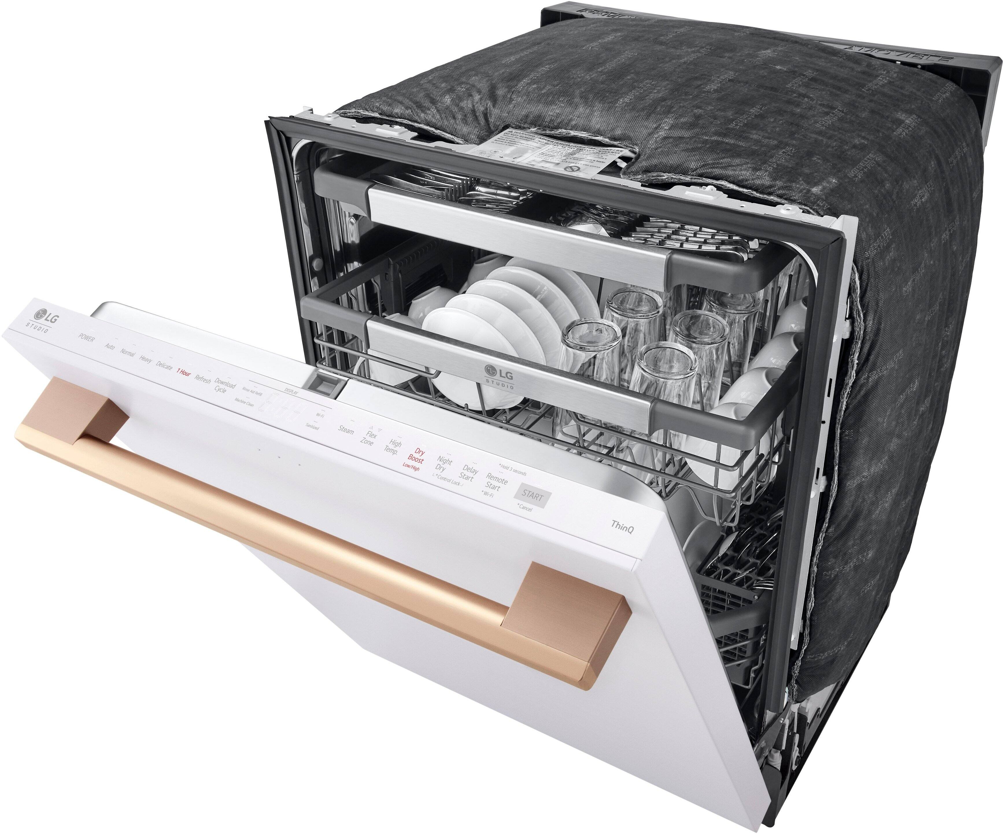 Alt View 11. LG - STUDIO 24" Top Control Smart Built-In Stainless Steel Tub Dishwasher with 3rd Rack, QuadWash Pro, and 40dBA - Essence White.