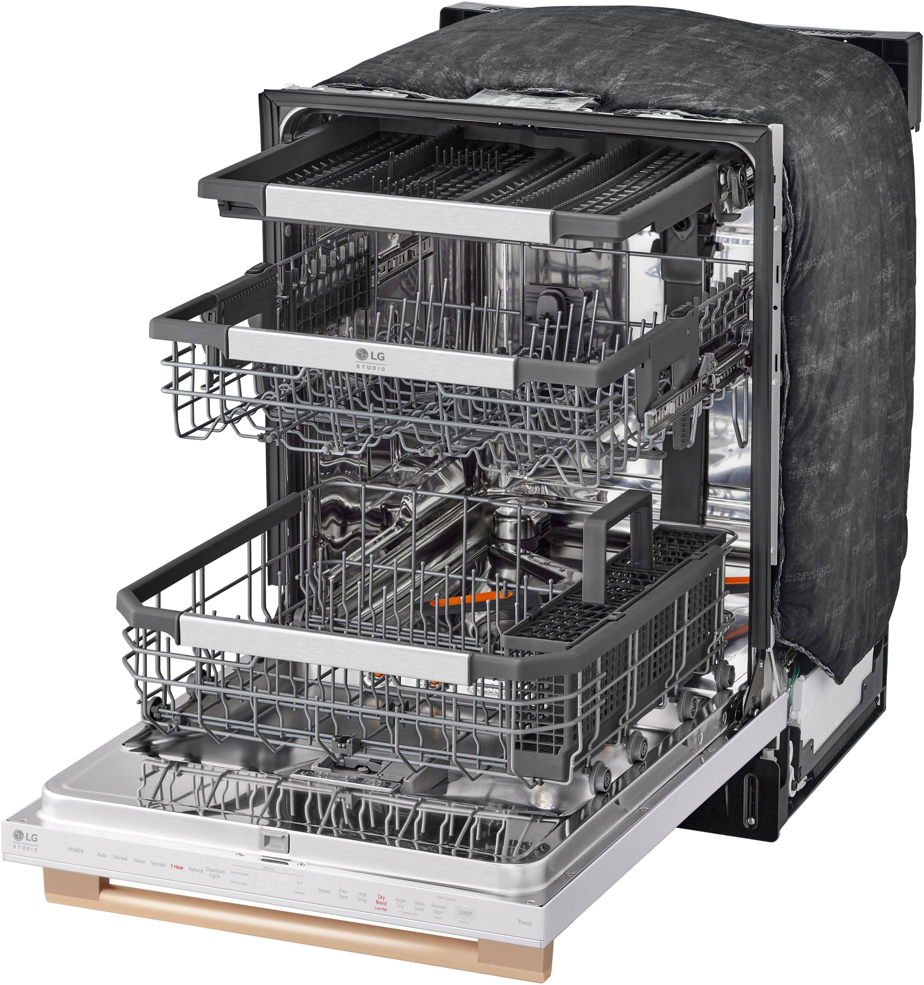Alt View 12. LG - STUDIO 24" Top Control Smart Built-In Stainless Steel Tub Dishwasher with 3rd Rack, QuadWash Pro, and 40dBA - Essence White.