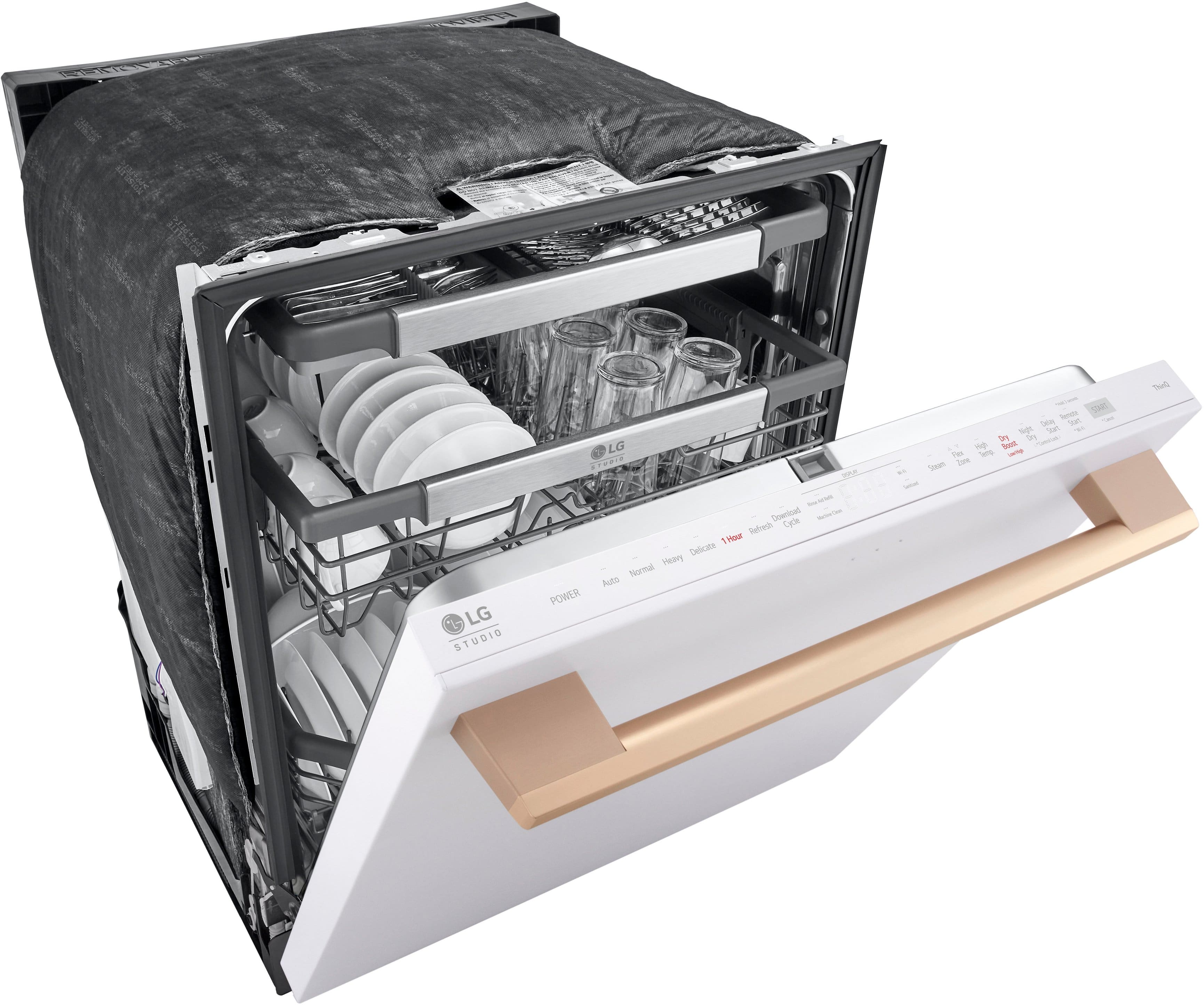 Alt View 1. LG - STUDIO 24" Top Control Smart Built-In Stainless Steel Tub Dishwasher with 3rd Rack, QuadWash Pro, and 40dBA - Essence White.