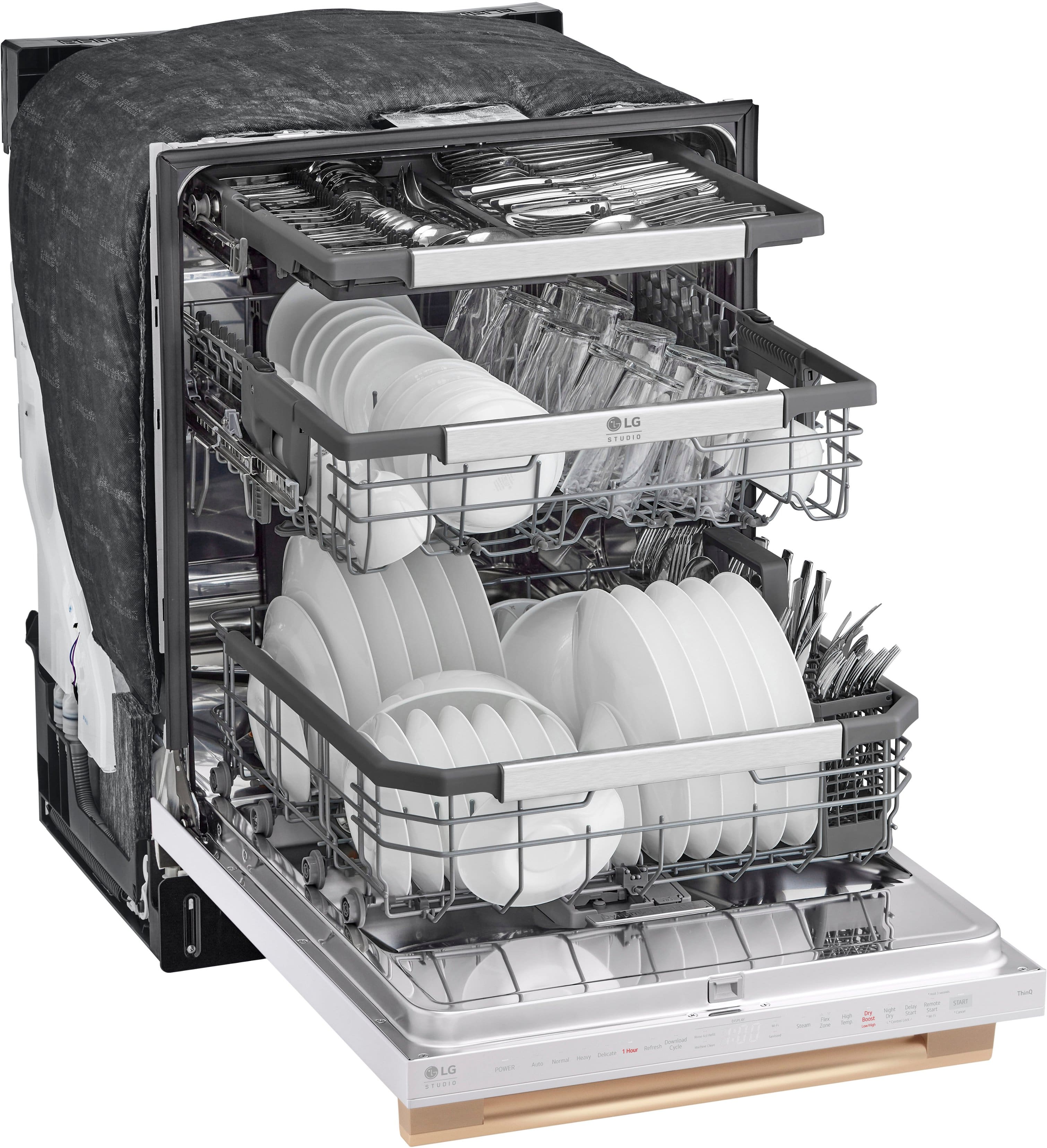 Alt View 2. LG - STUDIO 24" Top Control Smart Built-In Stainless Steel Tub Dishwasher with 3rd Rack, QuadWash Pro, and 40dBA - Essence White.