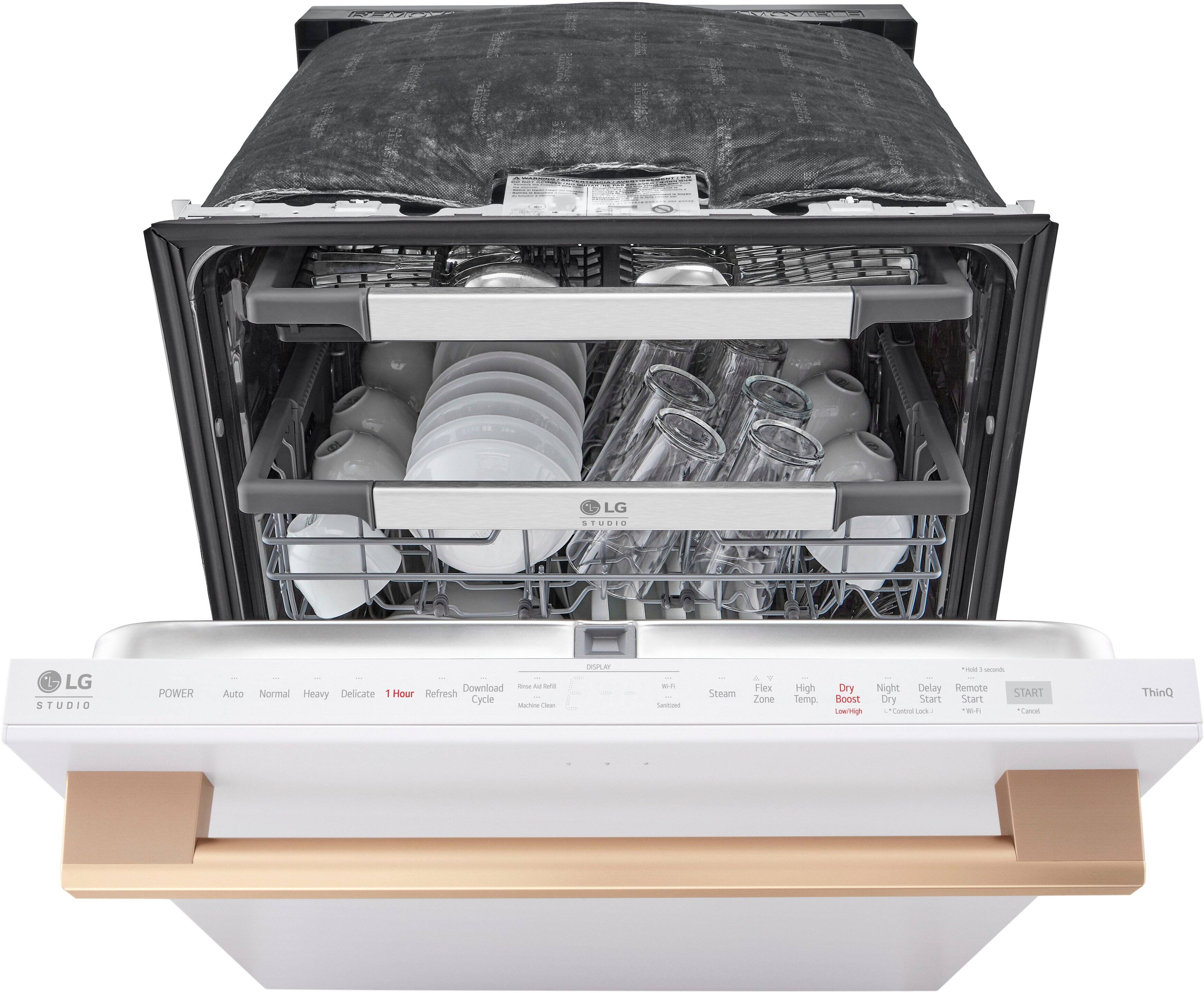 Alt View 3. LG - STUDIO 24" Top Control Smart Built-In Stainless Steel Tub Dishwasher with 3rd Rack, QuadWash Pro, and 40dBA - Essence White.