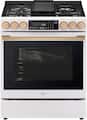 LG - STUDIO 6.3 Cu. Ft. Smart Slide-In Gas True Convection Range with EasyClean and Sous Vide - Essence White