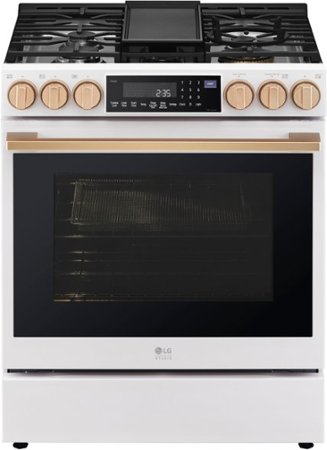 LG - STUDIO 6.3 Cu. Ft. Slide-In Gas True Convection Range with EasyClean and Sous Vide - Essence White