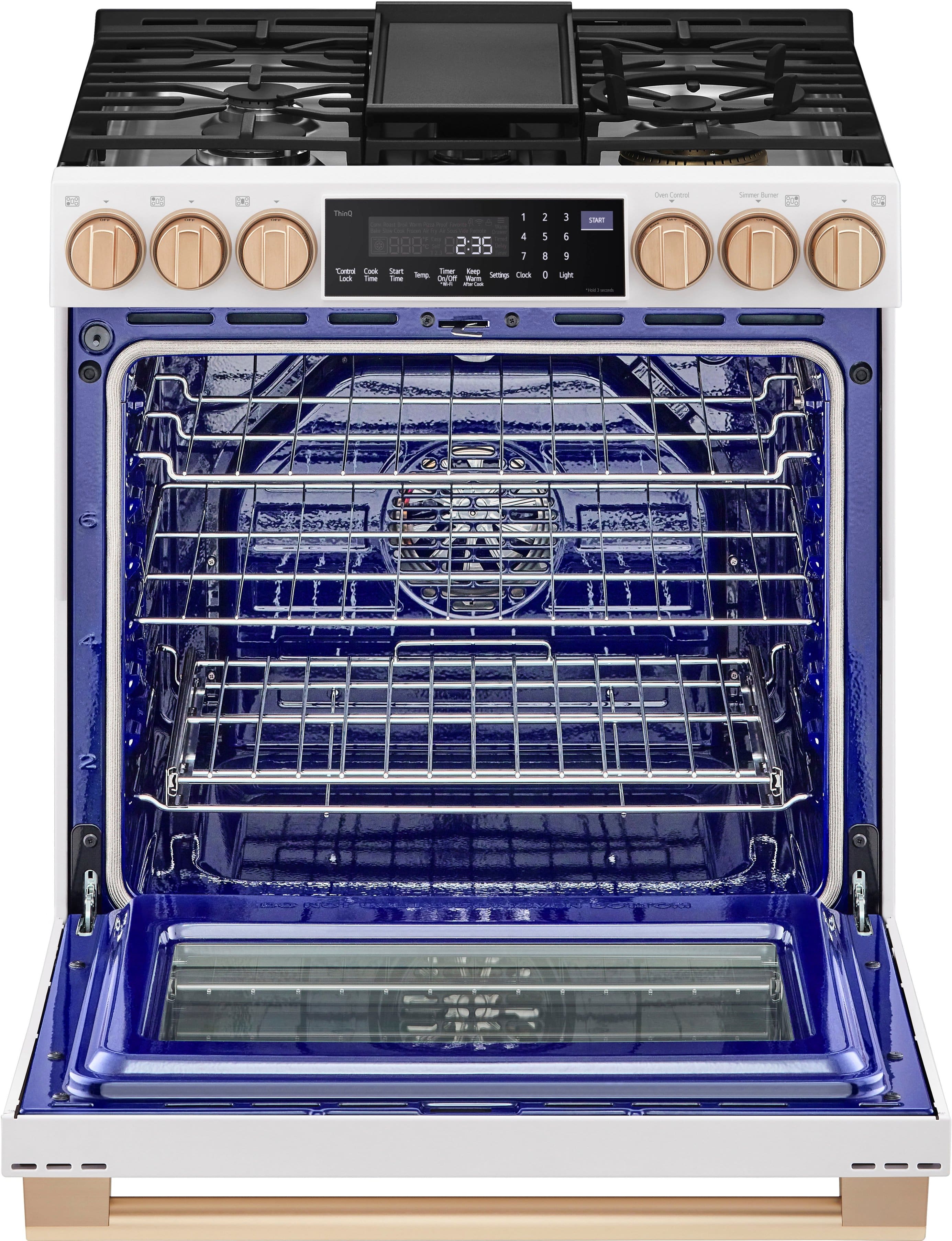 Alt View 11. LG - STUDIO 6.3 Cu. Ft. Slide-In Gas True Convection Range with EasyClean and Sous Vide - Essence White.