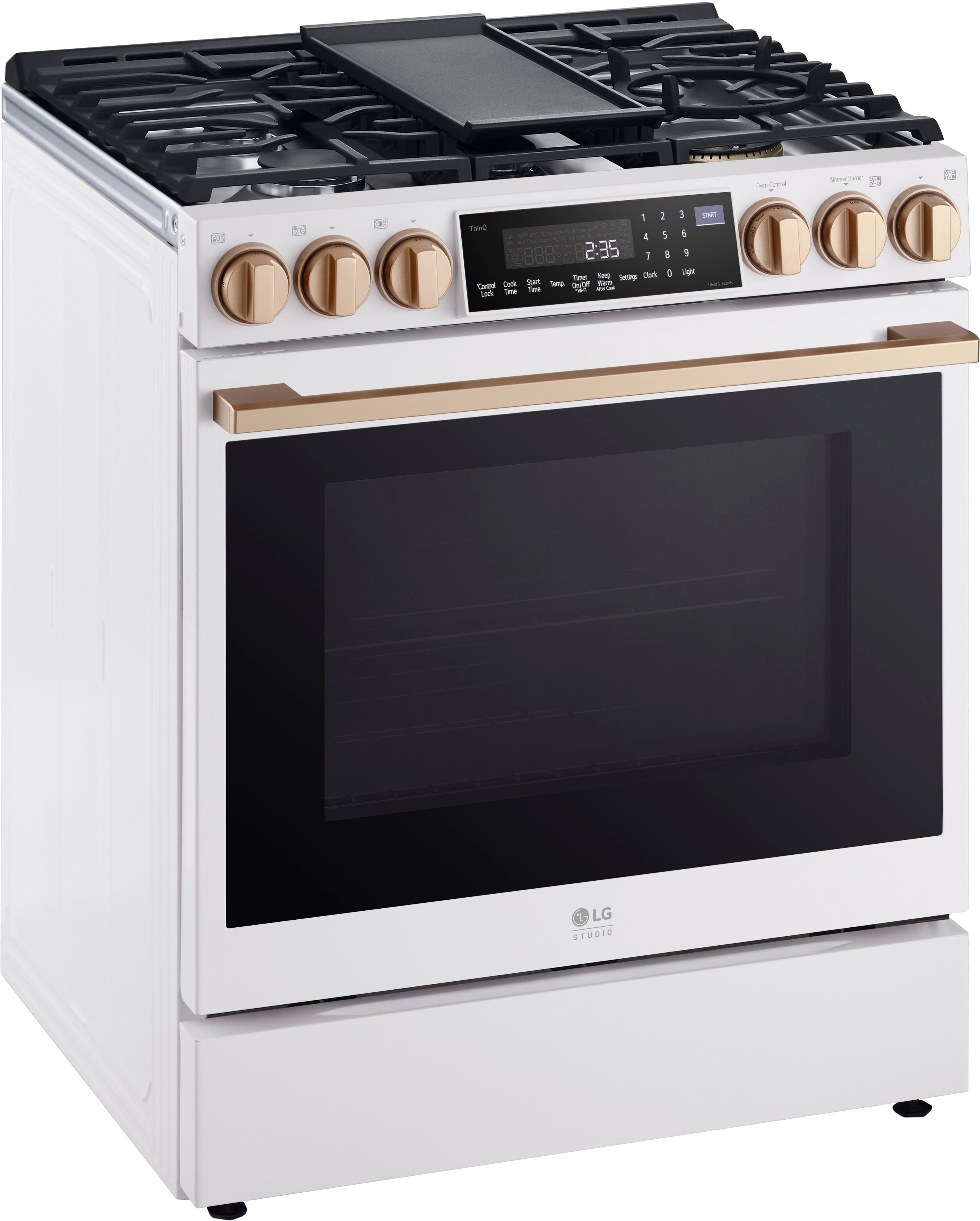 Alt View 13. LG - STUDIO 6.3 Cu. Ft. Slide-In Gas True Convection Range with EasyClean and Sous Vide - Essence White.