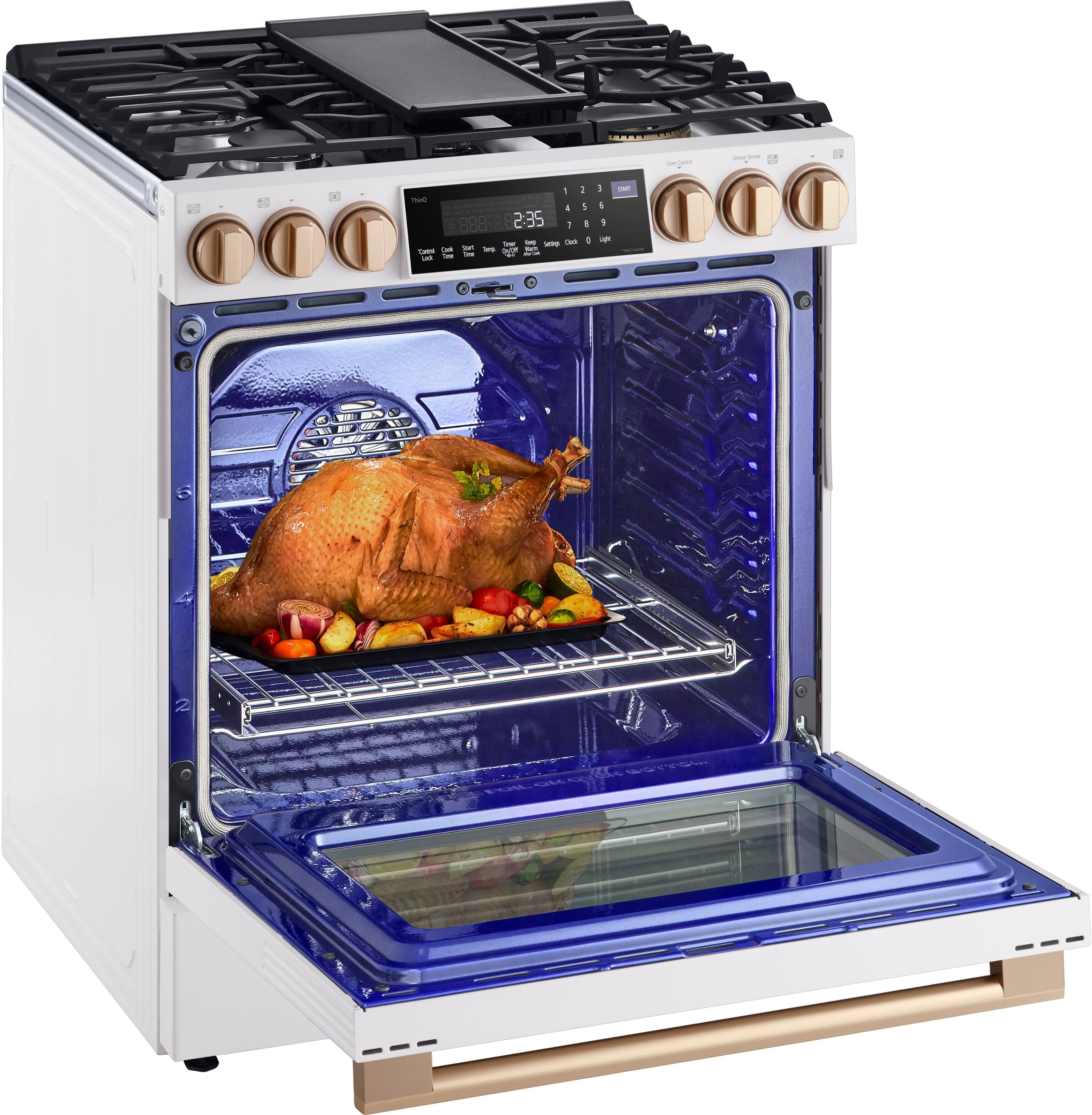 Alt View 14. LG - STUDIO 6.3 Cu. Ft. Slide-In Gas True Convection Range with EasyClean and Sous Vide - Essence White.