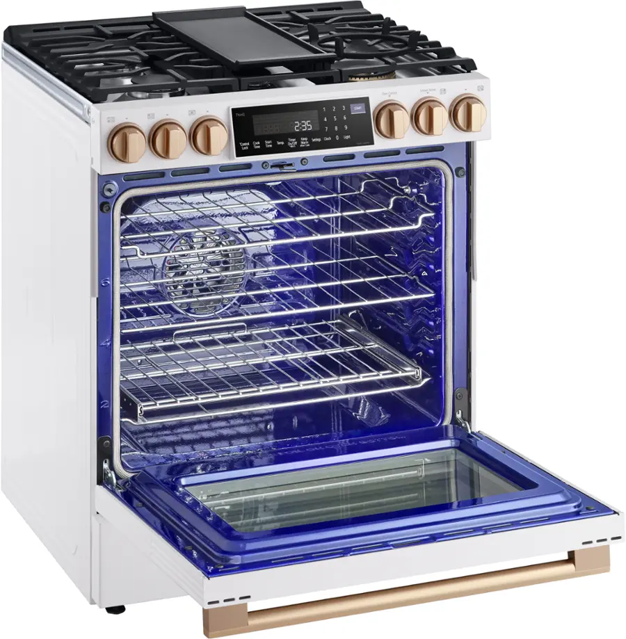 Alt View 16. LG - STUDIO 6.3 Cu. Ft. Slide-In Gas True Convection Range with EasyClean and Sous Vide - Essence White.