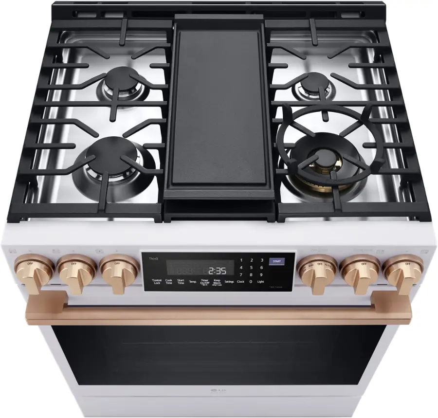Alt View 18. LG - STUDIO 6.3 Cu. Ft. Slide-In Gas True Convection Range with EasyClean and Sous Vide - Essence White.