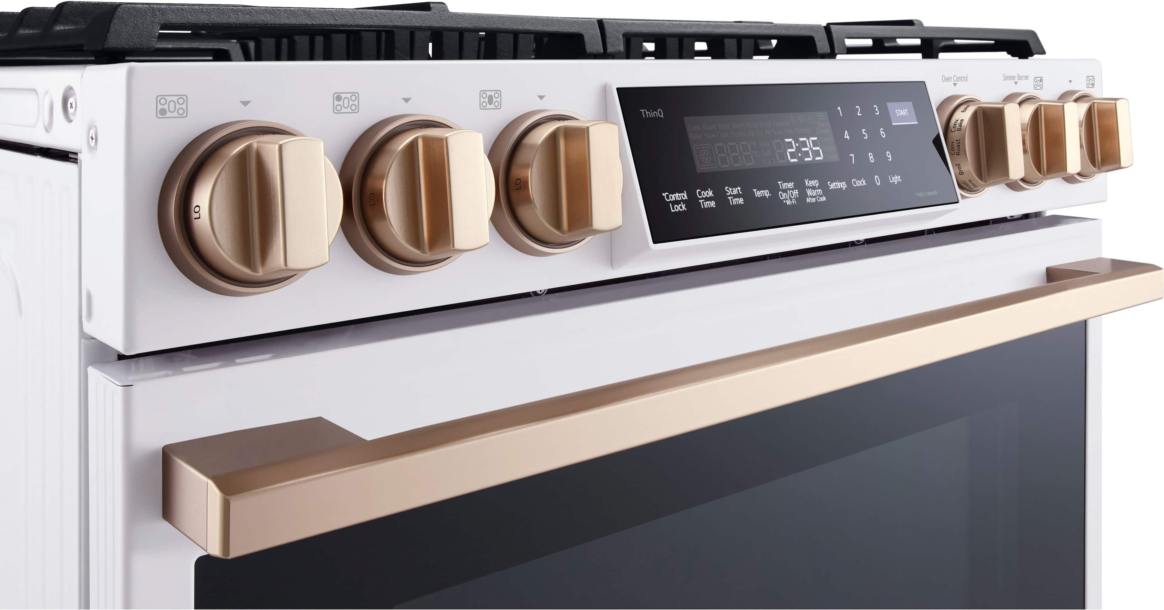 Alt View 19. LG - STUDIO 6.3 Cu. Ft. Slide-In Gas True Convection Range with EasyClean and Sous Vide - Essence White.