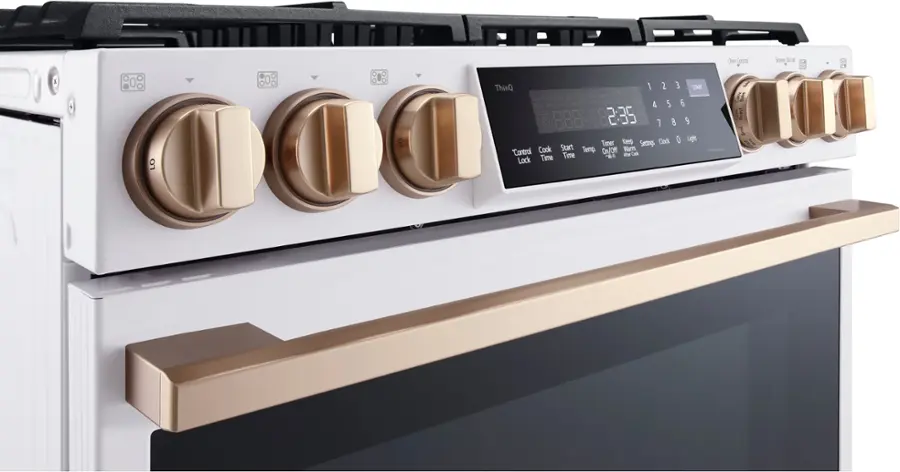 Alt View 19. LG - STUDIO 6.3 Cu. Ft. Slide-In Gas True Convection Range with EasyClean and Sous Vide - Essence White.