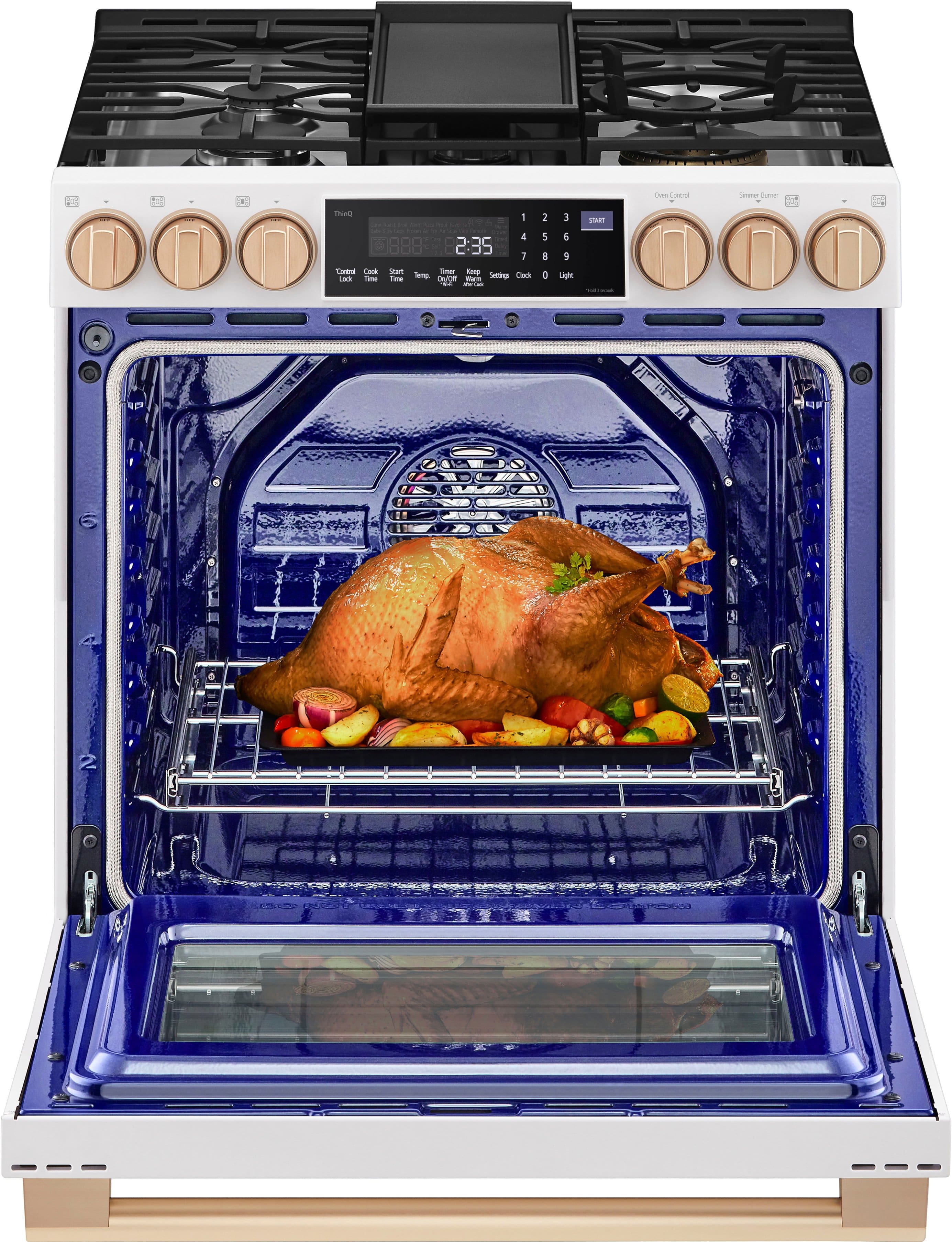 Alt View 1. LG - STUDIO 6.3 Cu. Ft. Slide-In Gas True Convection Range with EasyClean and Sous Vide - Essence White.