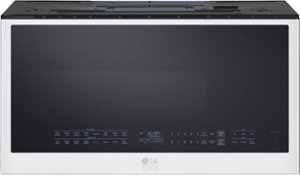LG - STUDIO 1.7 Cu. Ft. Convection Over-the-Range Microwave with Sensor Cooking and Air Fry - Essence White - Front_Zoom