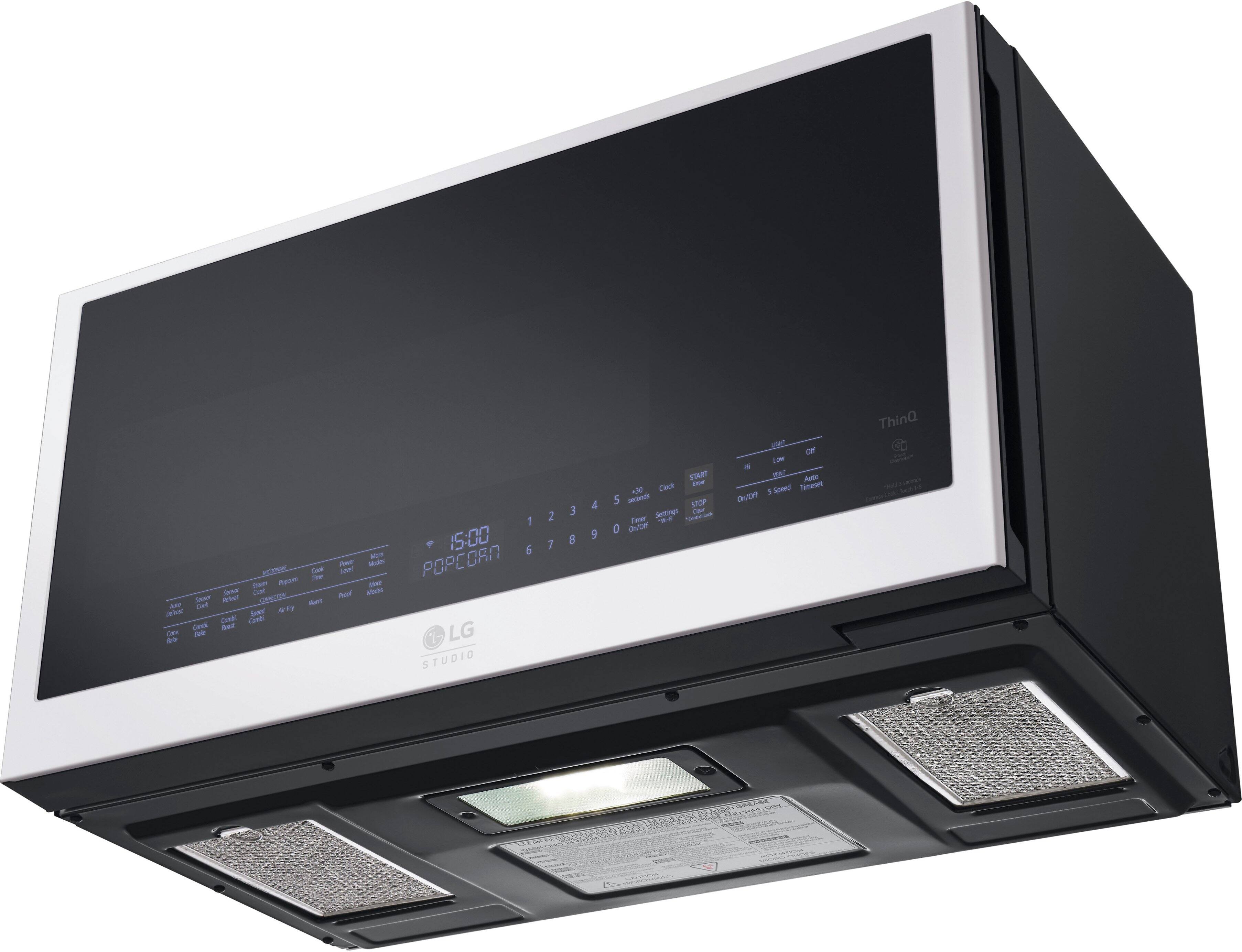 Alt View 19. LG - STUDIO 1.7 Cu. Ft. Convection Over-the-Range Microwave with Sensor Cooking and Air Fry - Essence White.