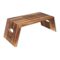 Victor - Portable Folding Acacia Wood Laptop Desk - Brown - Front_Zoom