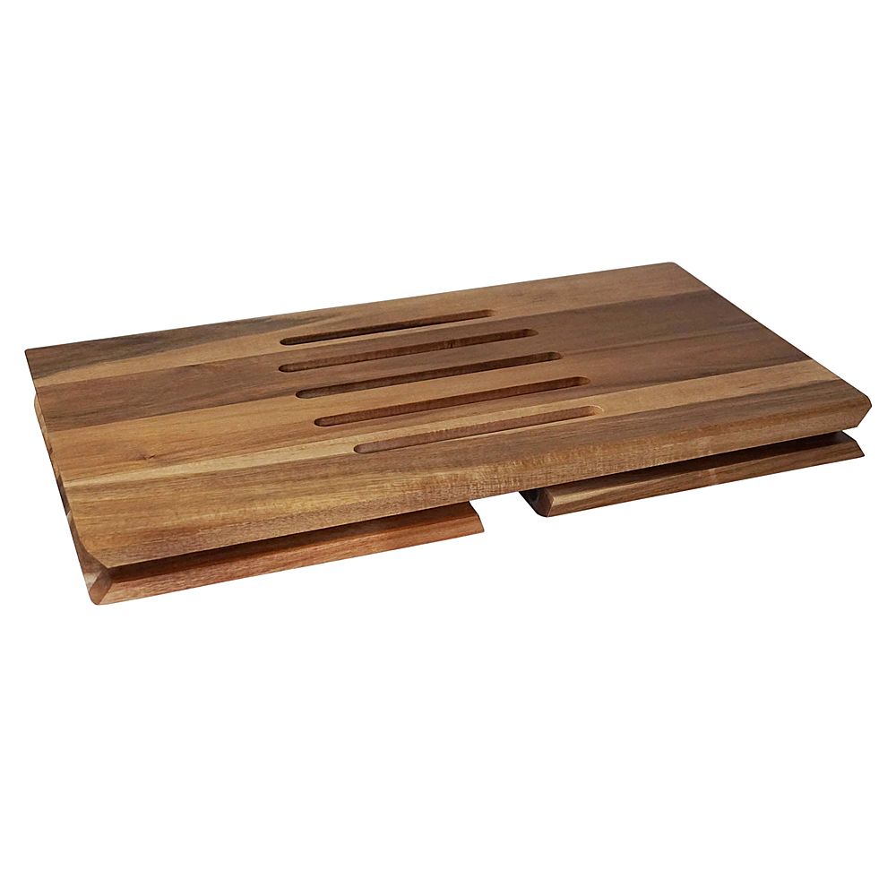 Left View: Victor - Portable Folding Acacia Wood Laptop Desk - Brown